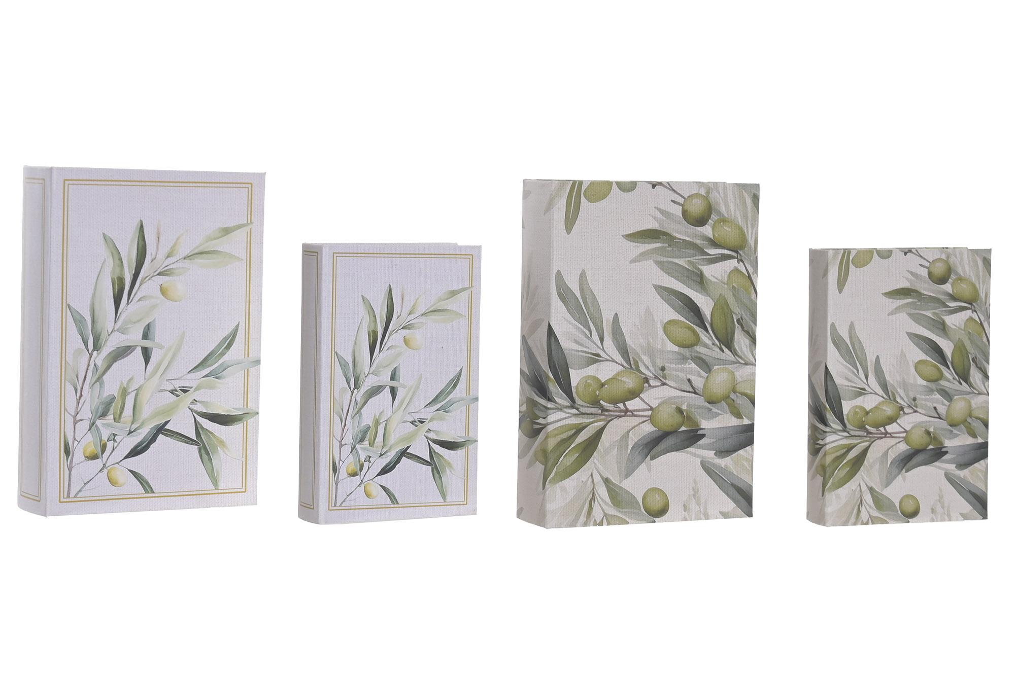 CAJA LIBRO SET 2 PU MDF 21X7X30 OLIVO 2 SURT.