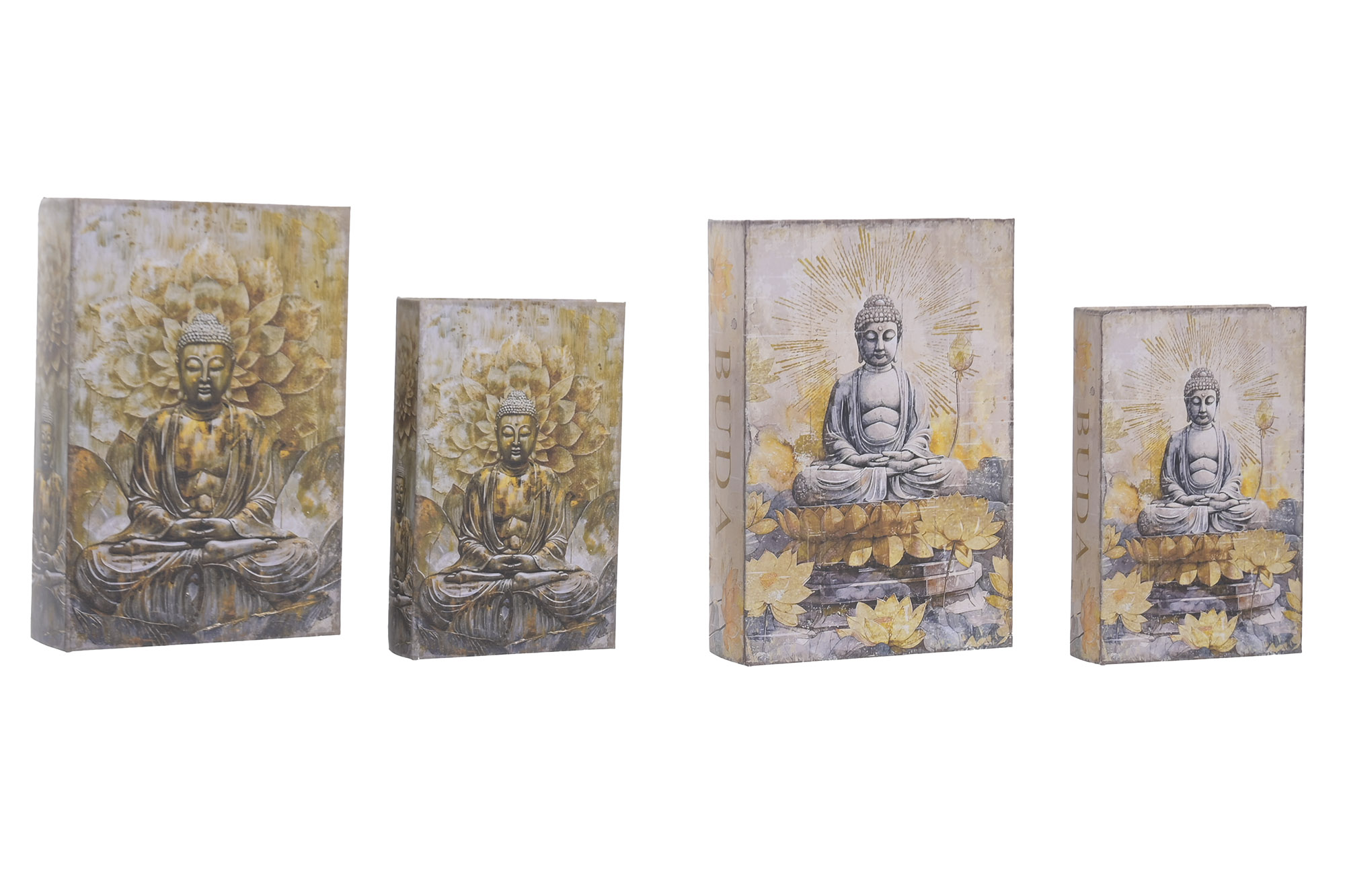 CAJA LIBRO SET 2 PU MDF 21X7X30 BUDA 2 SURT.
