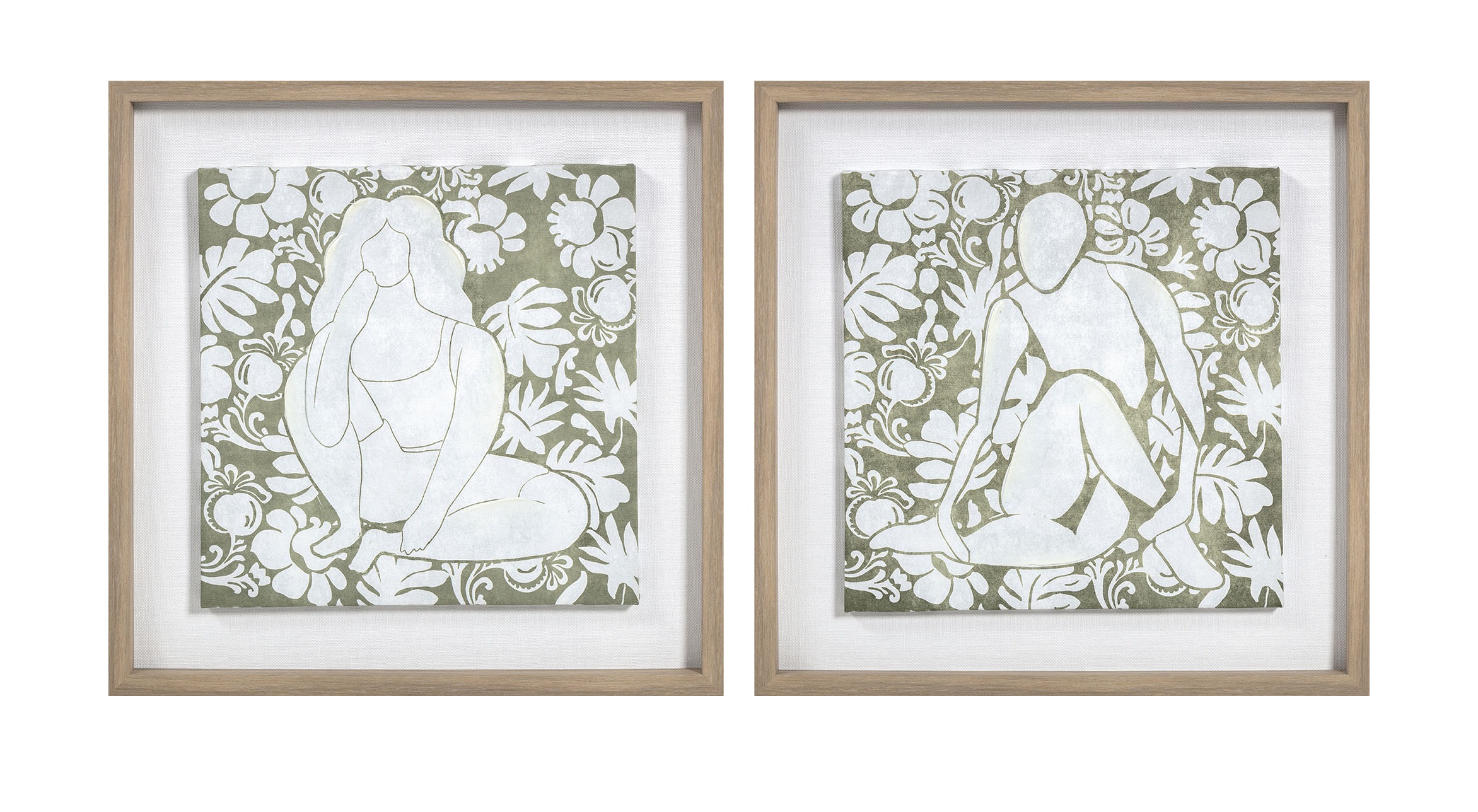 CUADRO LIENZO MDF 42X3X42 MUJER FLORES 2 SURT.