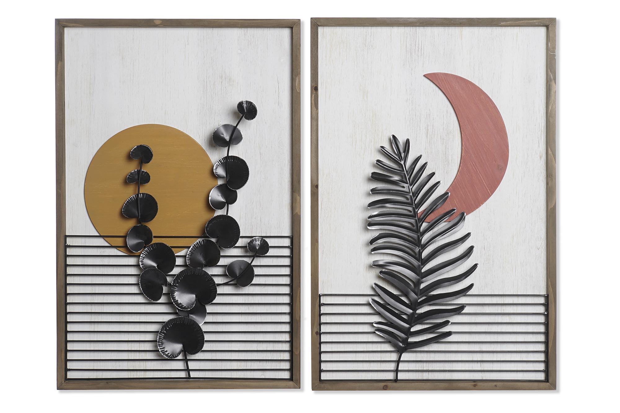 CUADRO MDF METAL 51X3X76,5 HOJAS LUNA 3D 2 SURT.