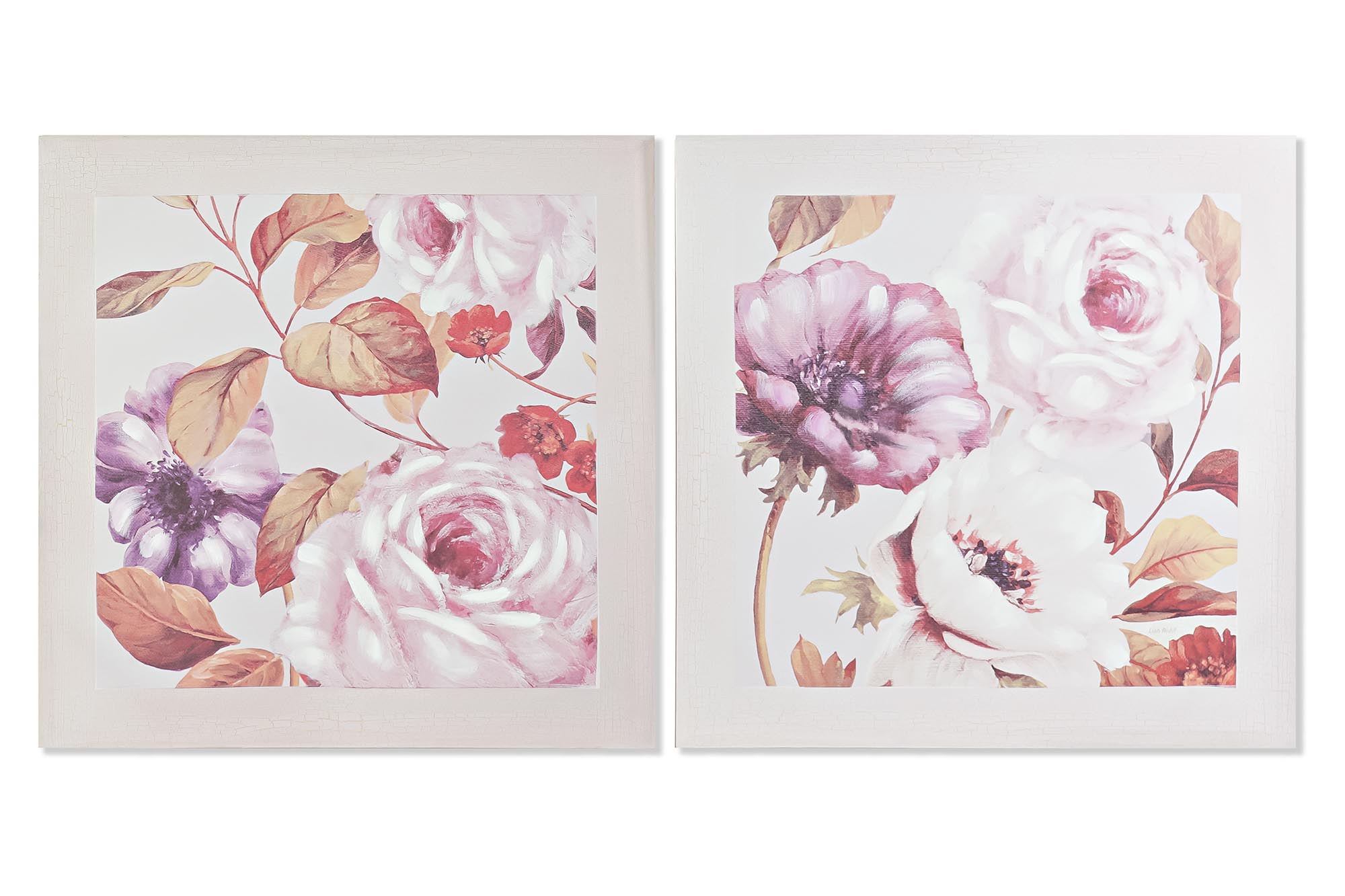 CUADRO LIENZO ABETO 70X3X70 ROSAS 2 SURT.