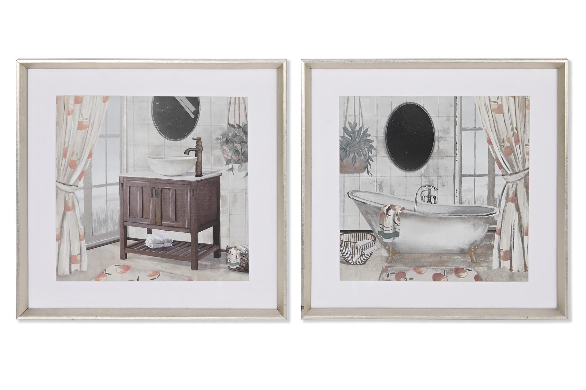 CUADRO LIENZO PS 42X2X42 BAÑO ENMARCADO 2 SURT.