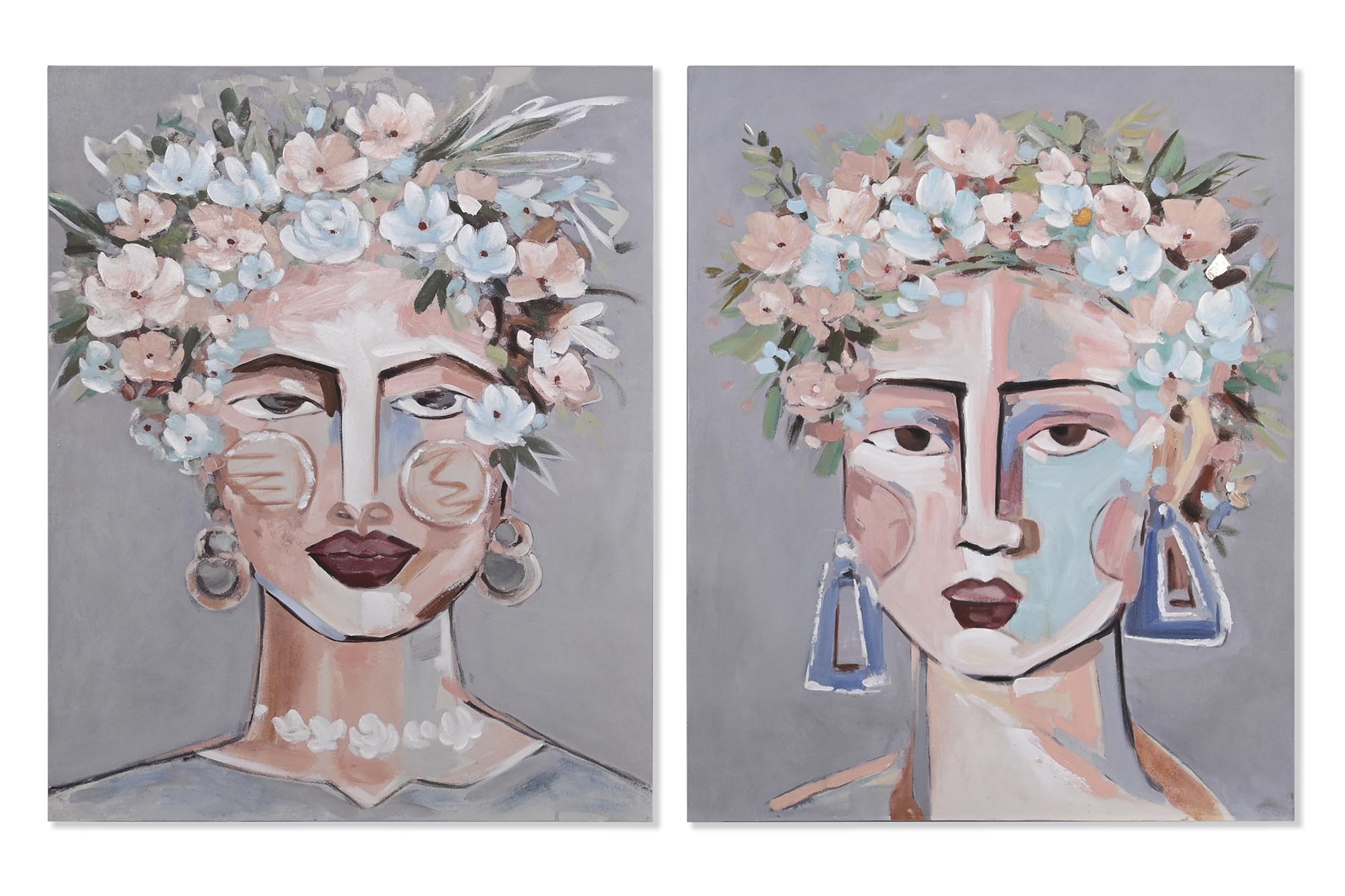 CUADRO LIENZO PINO 80X3,7X100 MUJER FLORES 2 SURT.