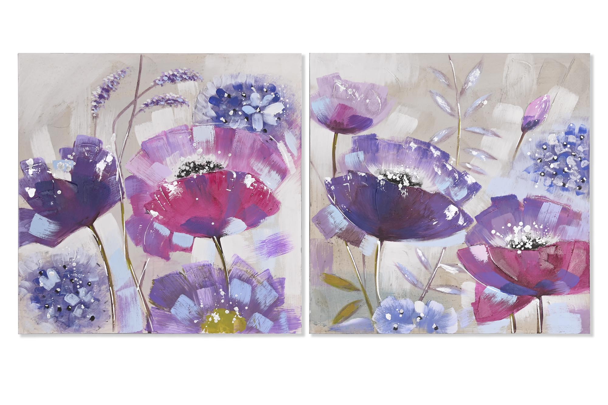 CUADRO LIENZO PINO 80X3,5X80 AMAPOLAS 2 SURT.