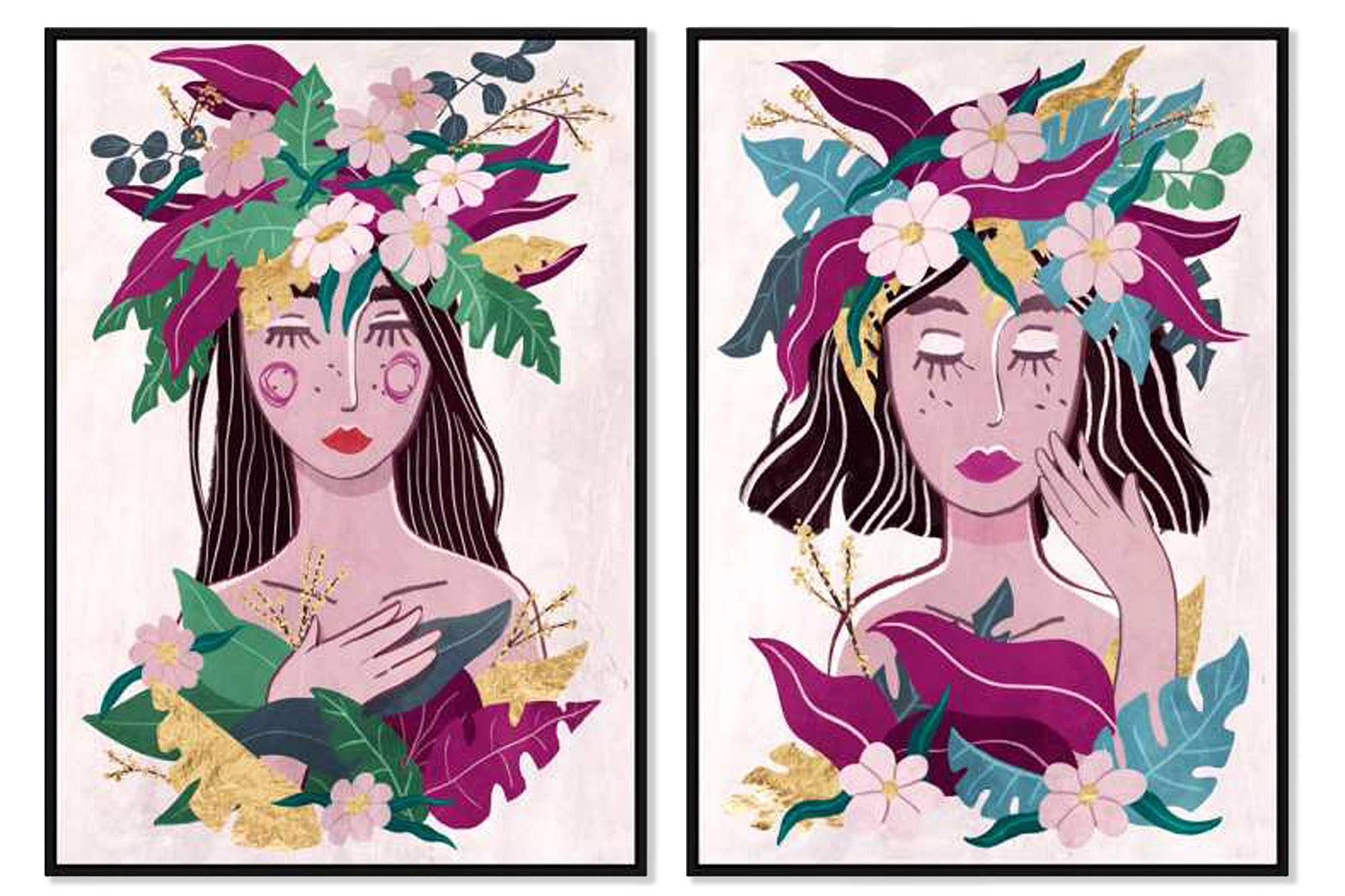 CUADRO PS LIENZO 103X4,5X143 CHICA FLORES 2 SURT.