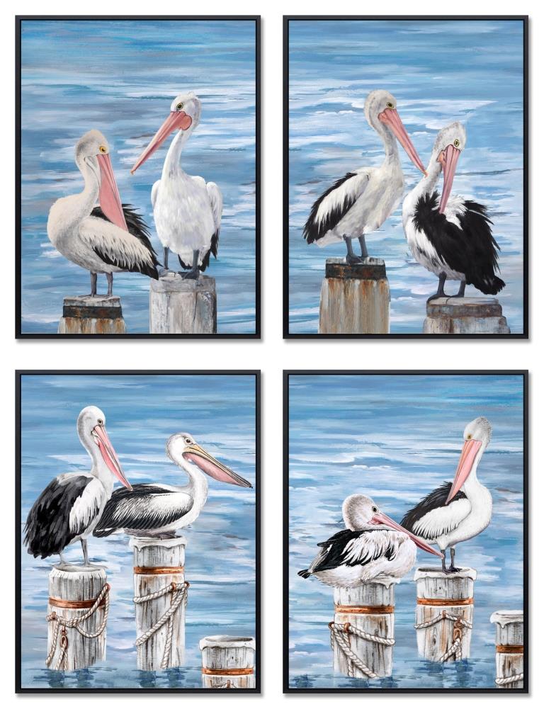 CUADRO LIENZO PS 53X3,5X73 PELICANOS 4 SURT.