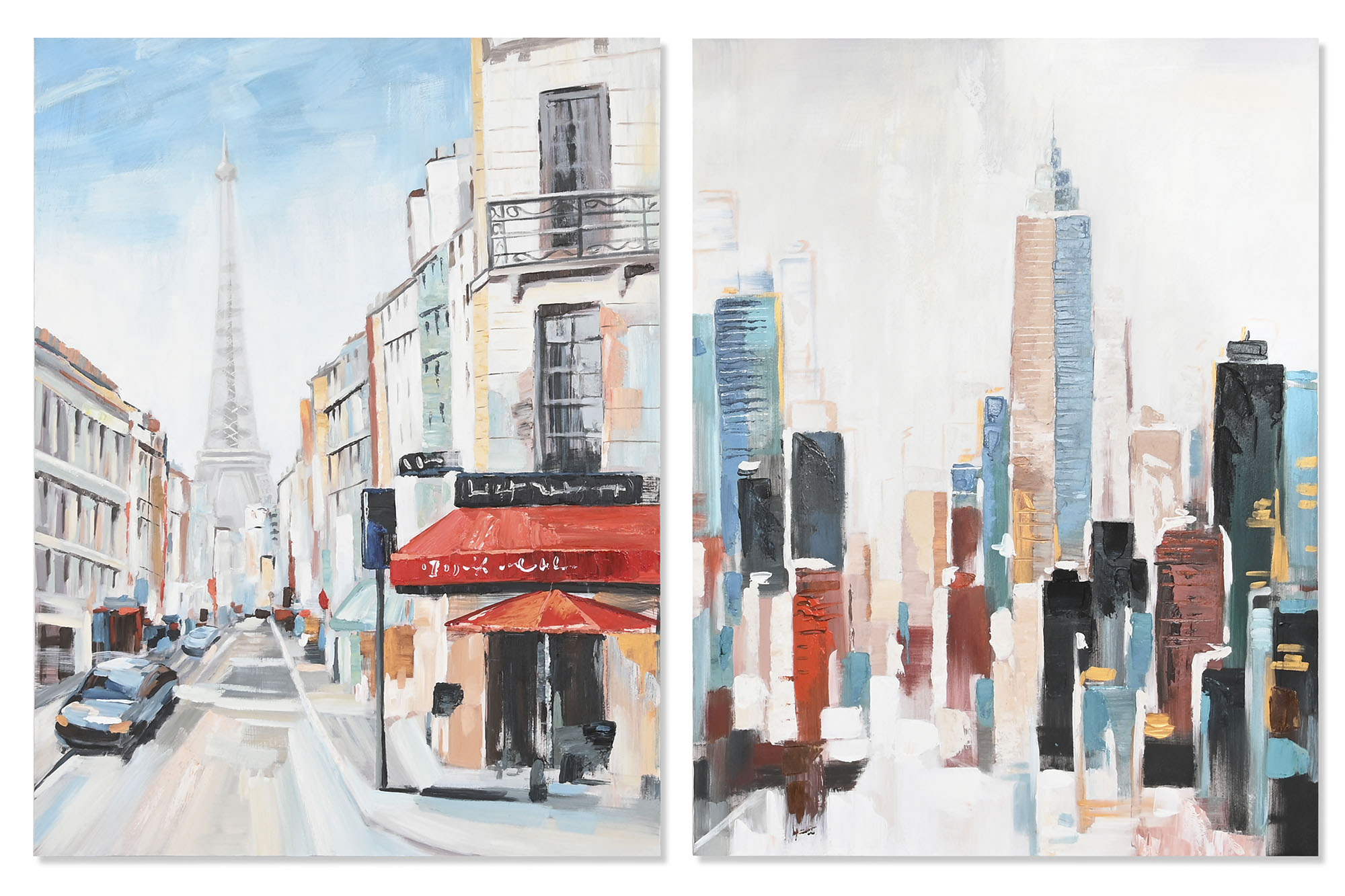 CUADRO LIENZO 90X3,7X120 PARIS NEW YORK 2 SURT.