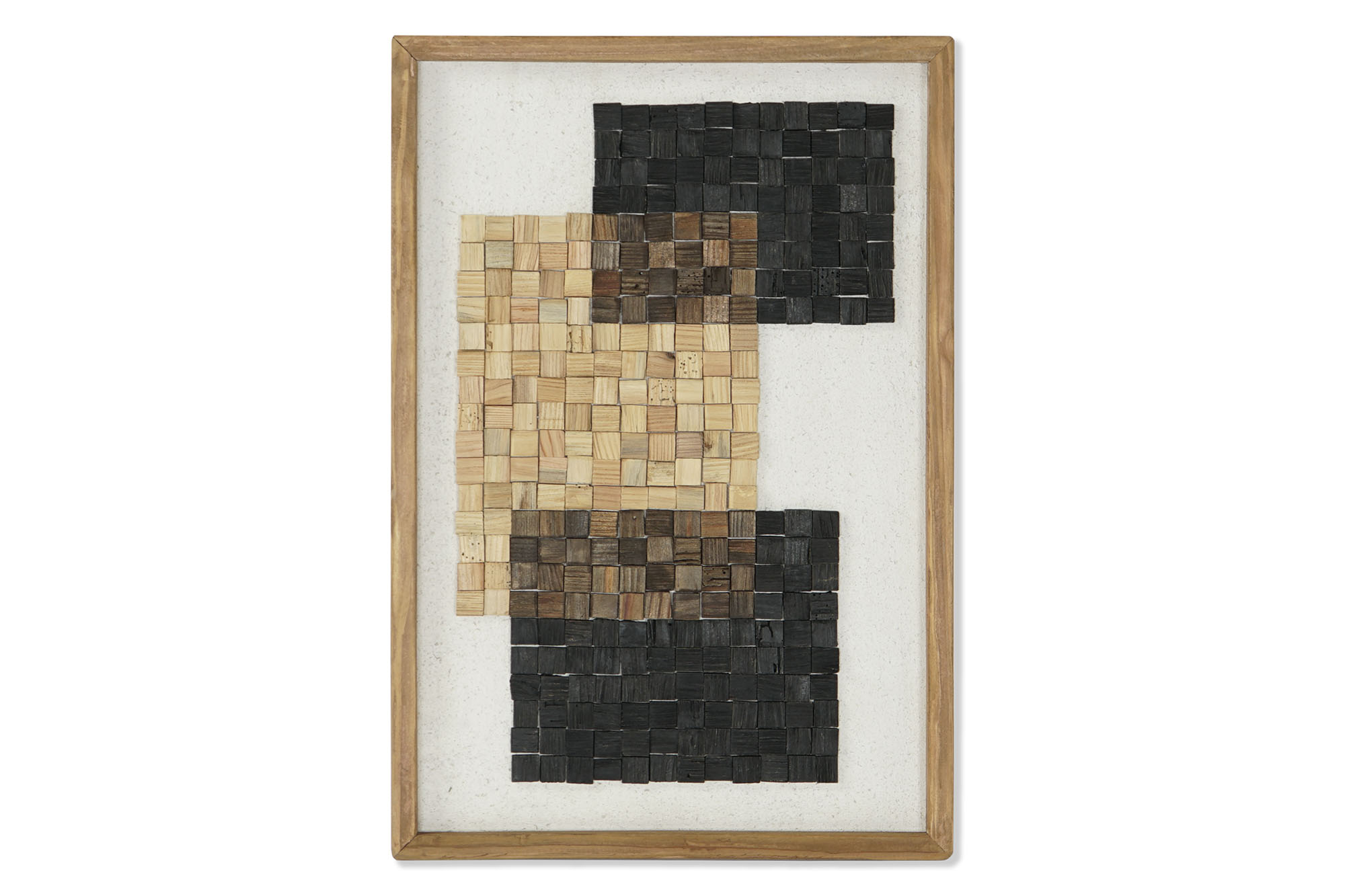 CUADRO MADERA RECICLADA CRISTAL 42X4X62 NATURAL