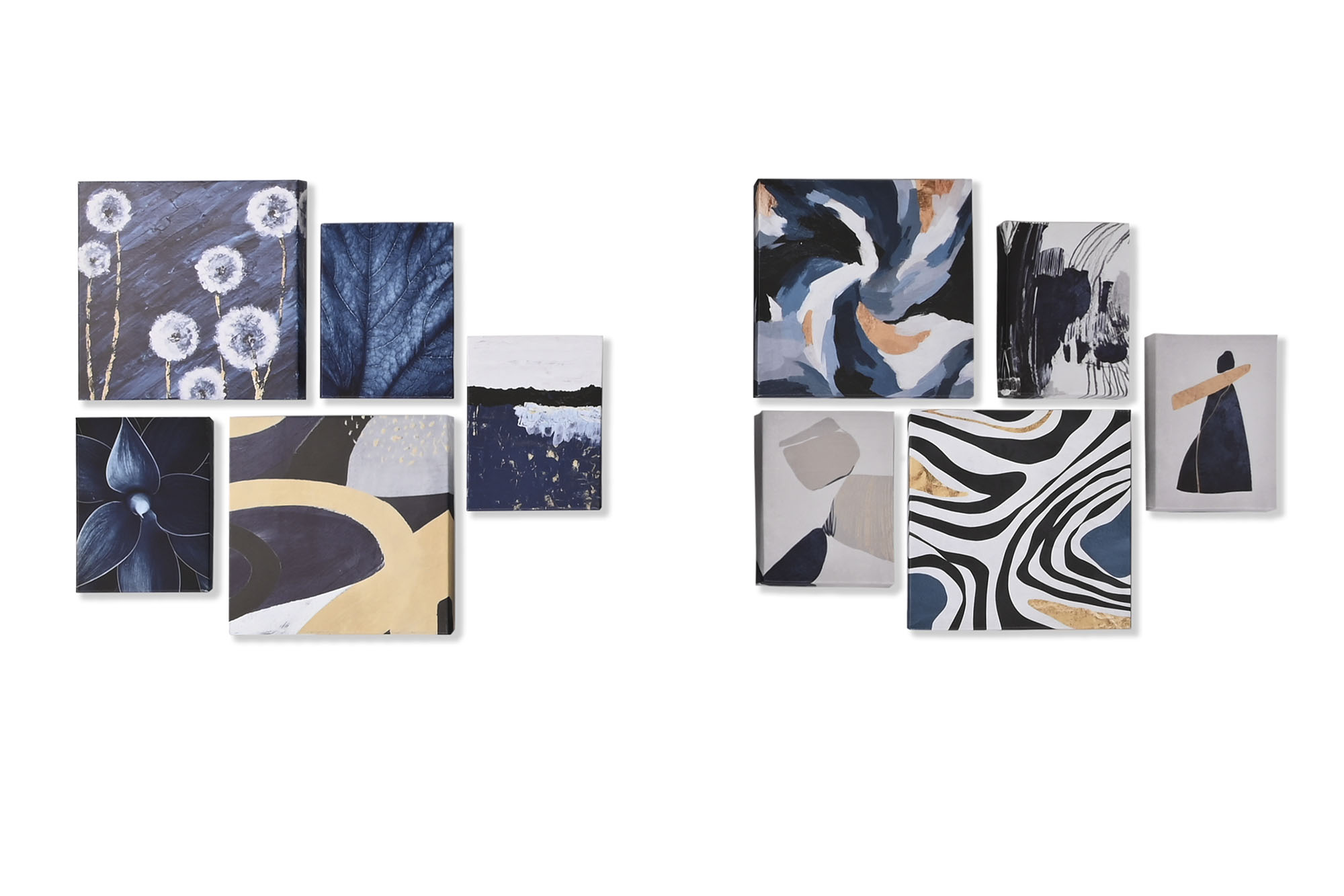 CUADRO SET 5 LIENZO 25X2,5X25 ABSTRACTO 2 SURT.