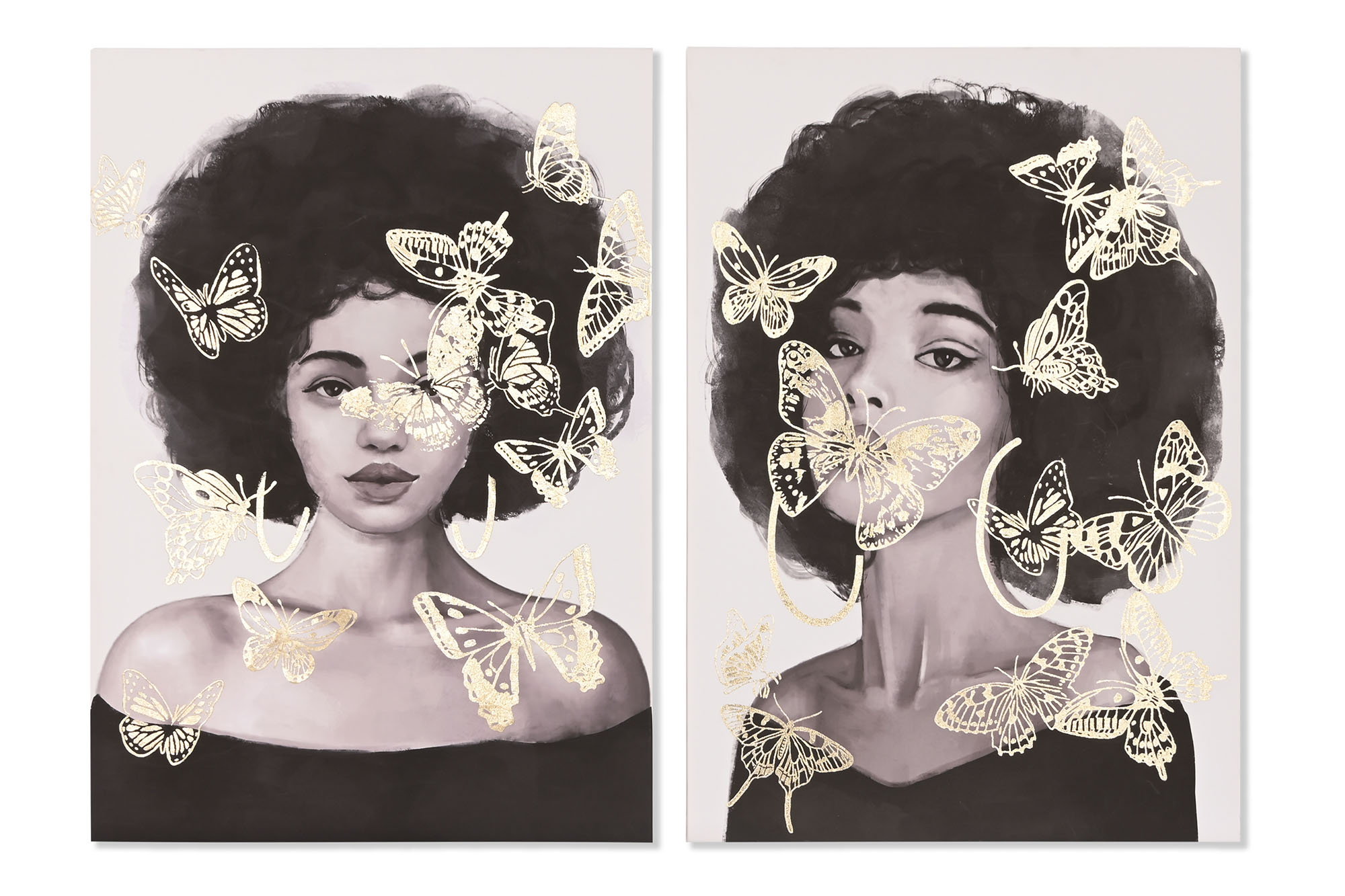 CUADRO LIENZO 70X3,7X100 CHICA MARIPOSAS 2 SURT.
