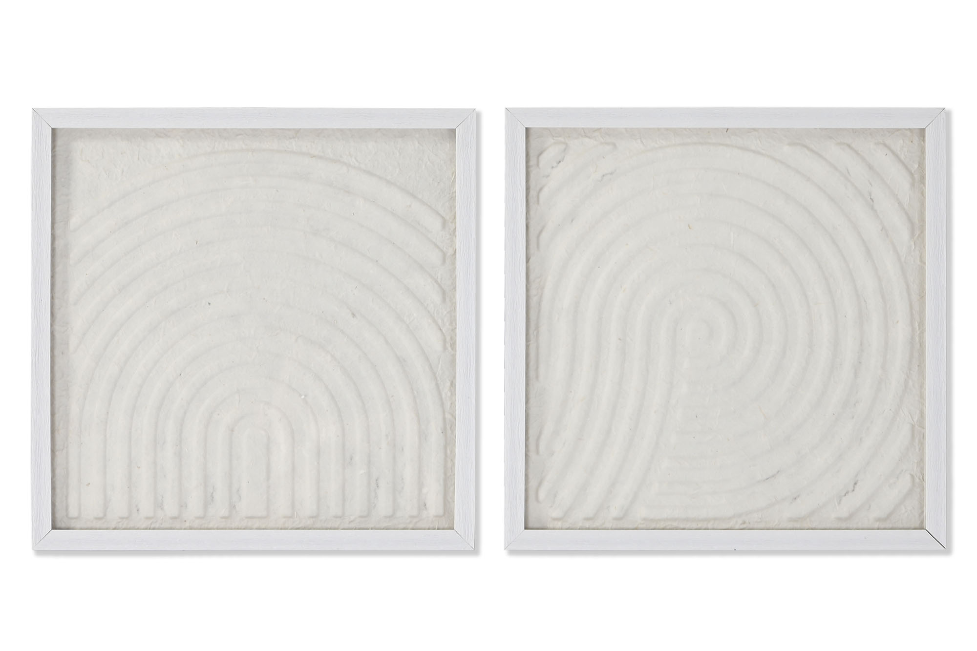 CUADRO SET 2 CRISTAL PAPEL MACHE 35X2X35 MODERNO
