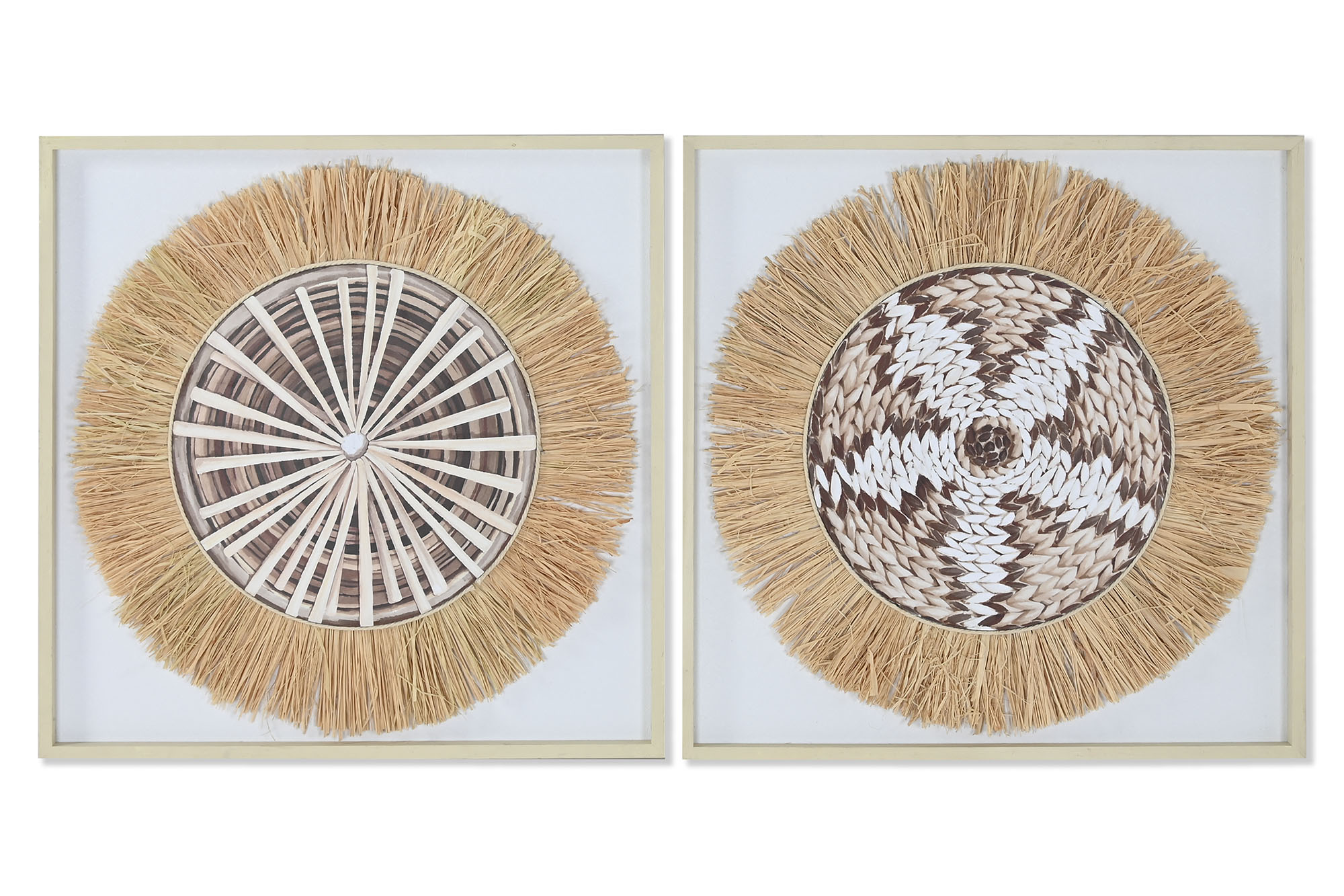 CUADRO YUTE PINO 60X3X60 BOHO 3D 2 SURT.