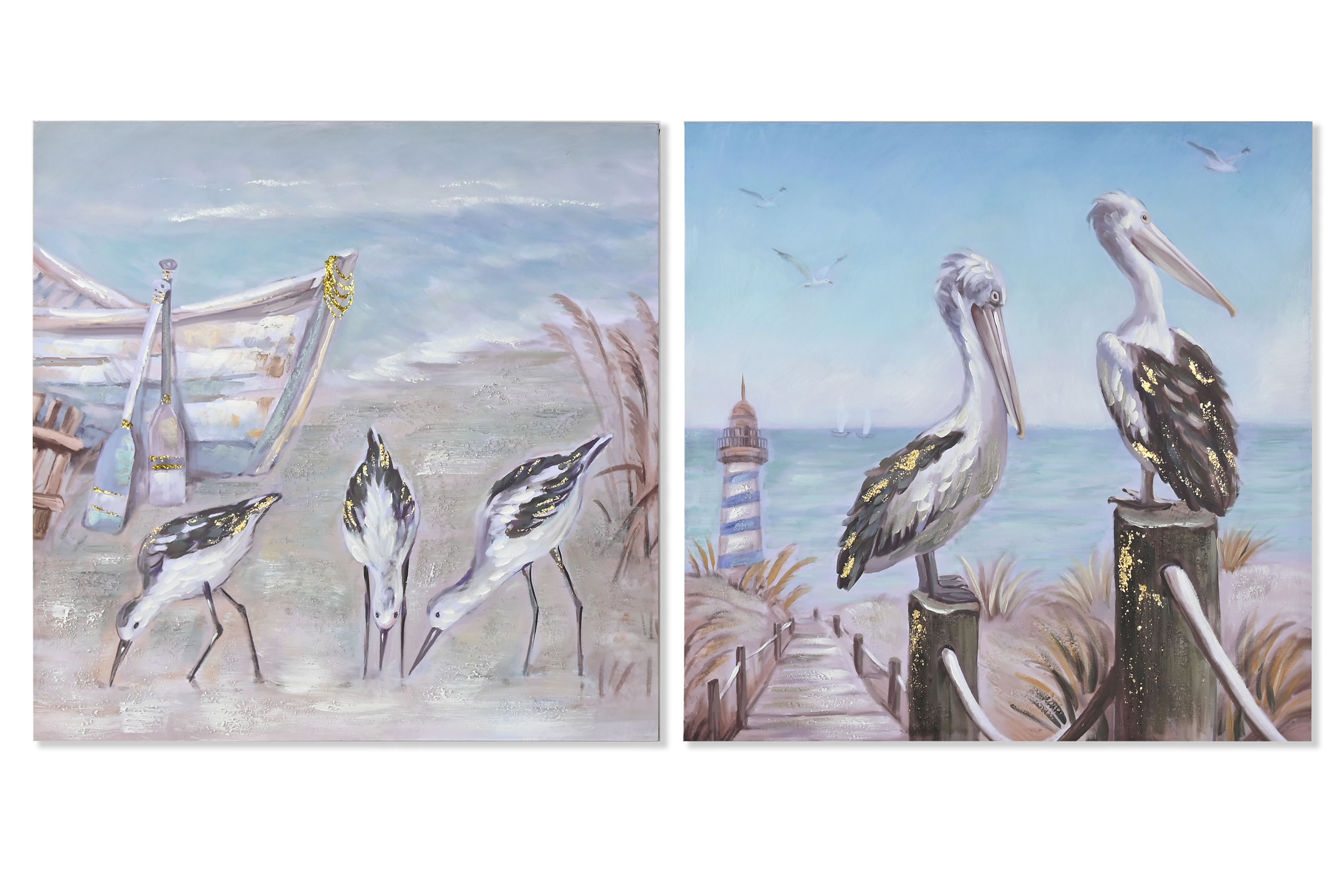 CUADRO LIENZO ABETO 80X3X80 AVES 2 SURT.