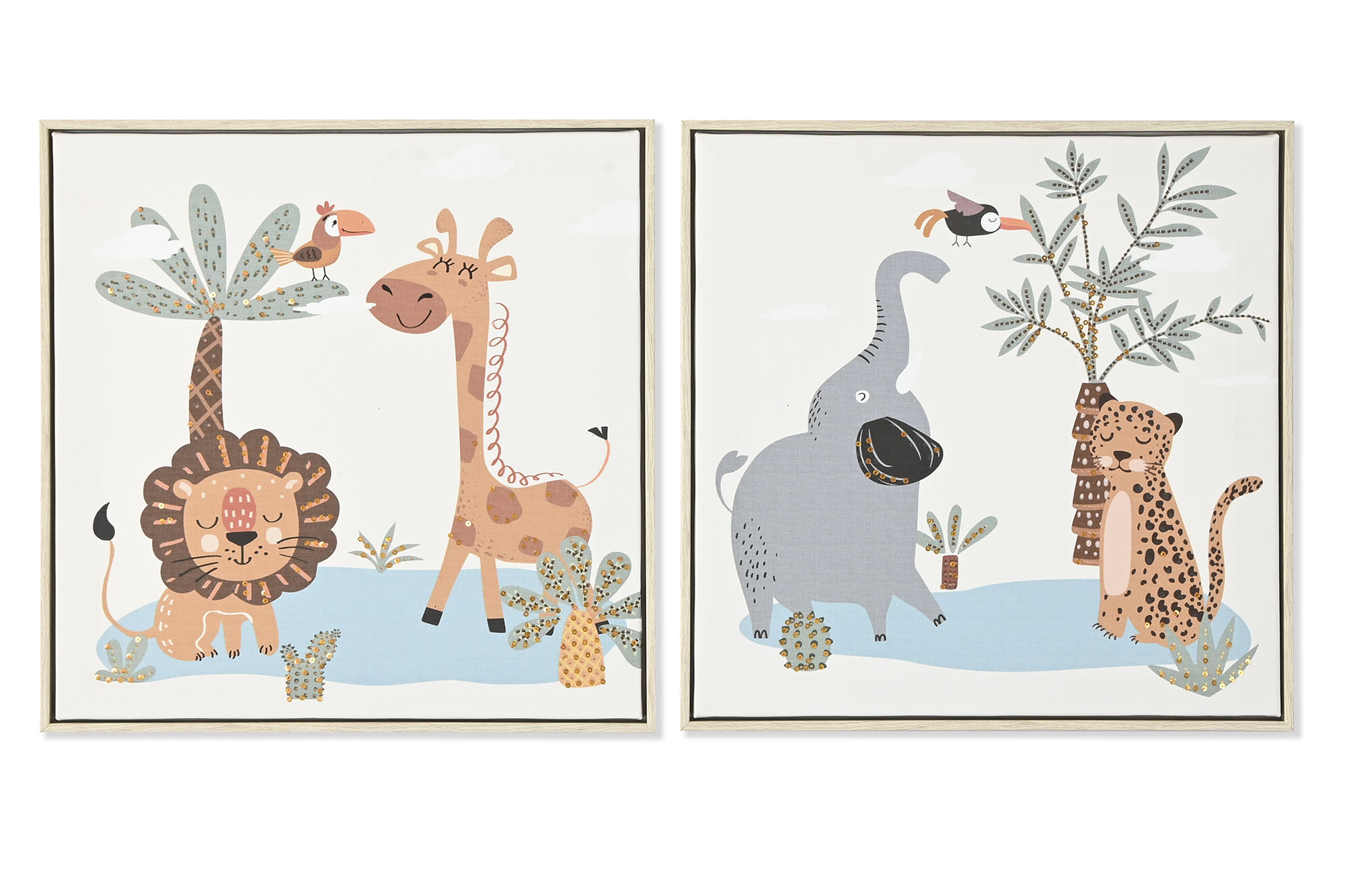 CUADRO LIENZO PS 35X2,6X35 ANIMALES SELVA 2 SURT.