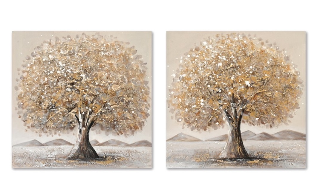 CUADRO LIENZO MDF 60X3X60 ARBOL 2 SURT.