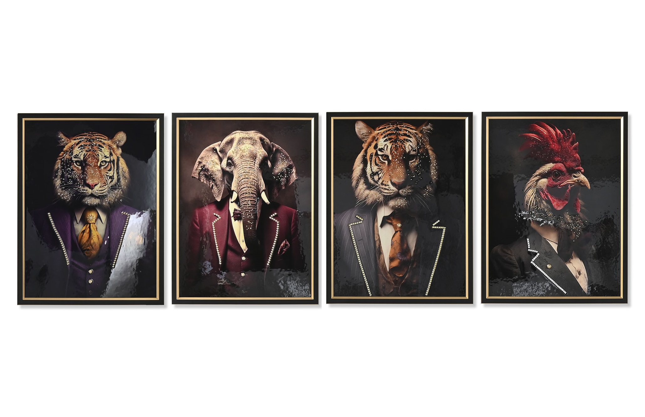 CUADRO LIENZO PS 64X4,5X84 ANIMAL CHAQUETA 4 SURT.