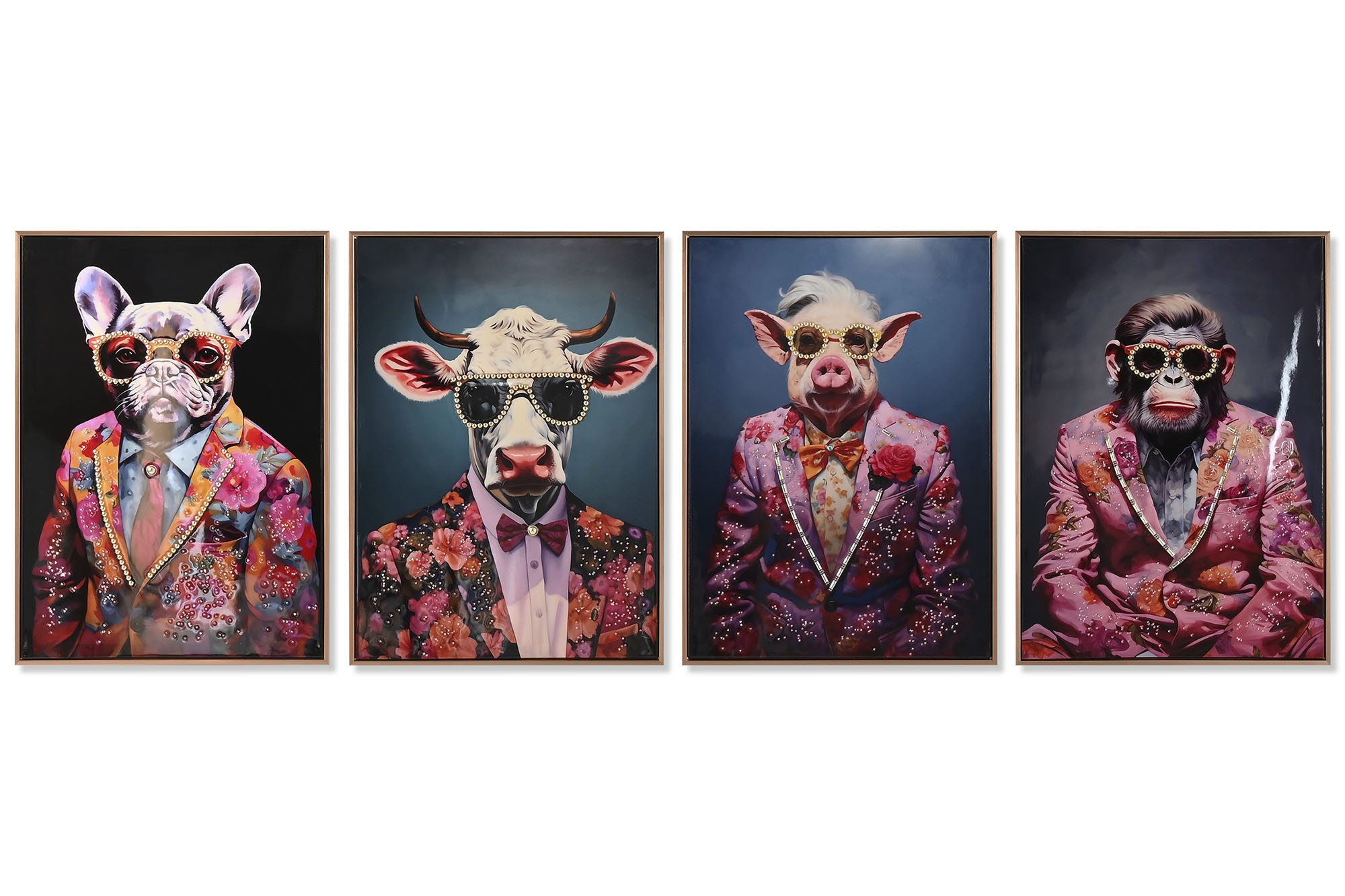 CUADRO LIENZO PS 52,5X3X73 ANIMAL CHAQUE 4 SURT.
