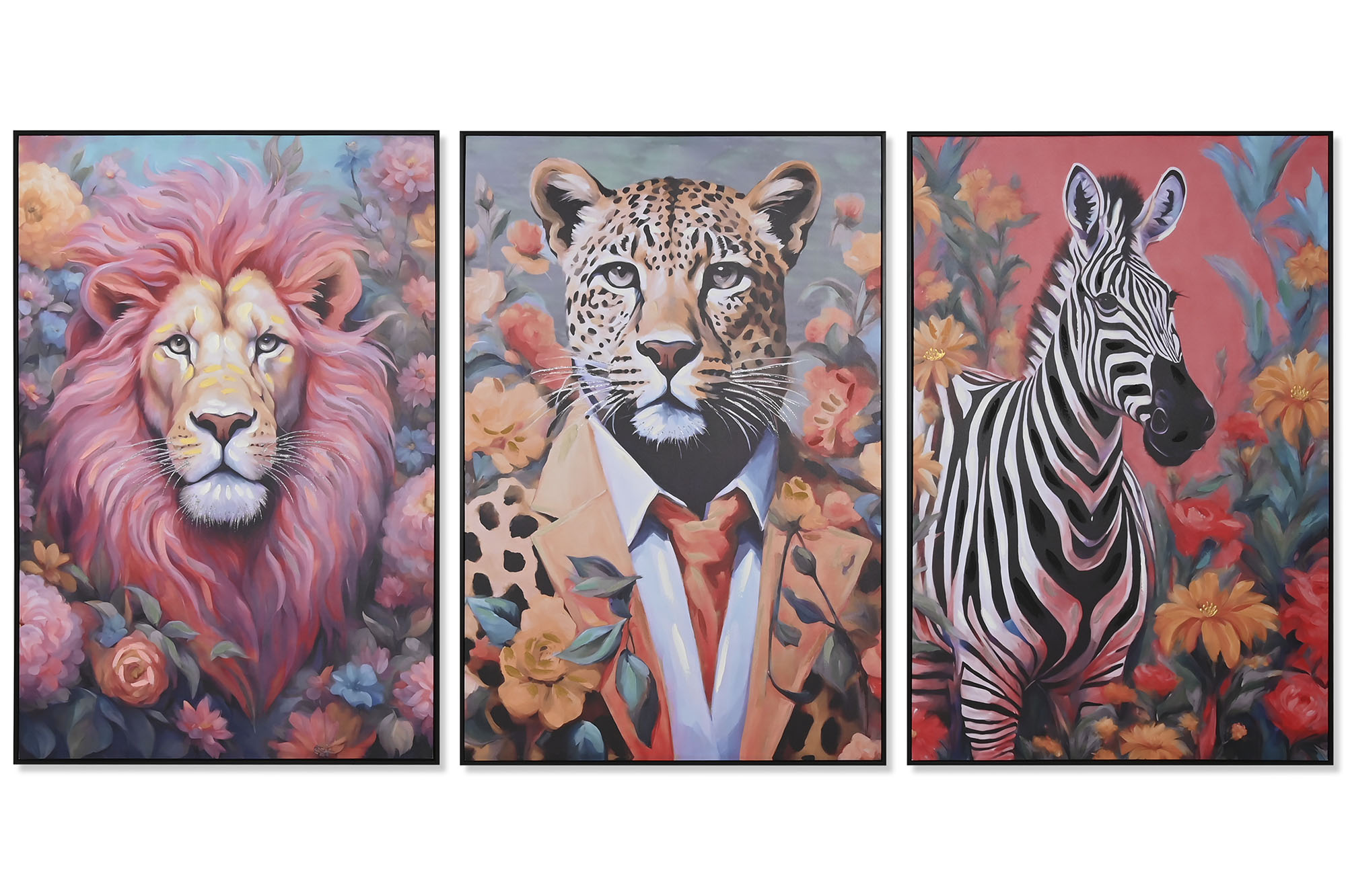 CUADRO LIENZO PS 82X4X122 ANIMAL SAVAJE 3 SURT.