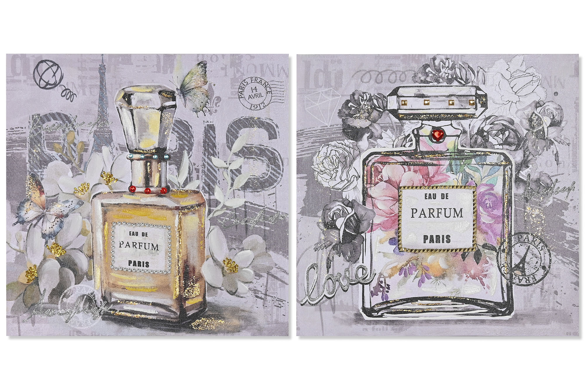 CUADRO LIENZO MDF 60X3X60 PERFUME 2 SURT.