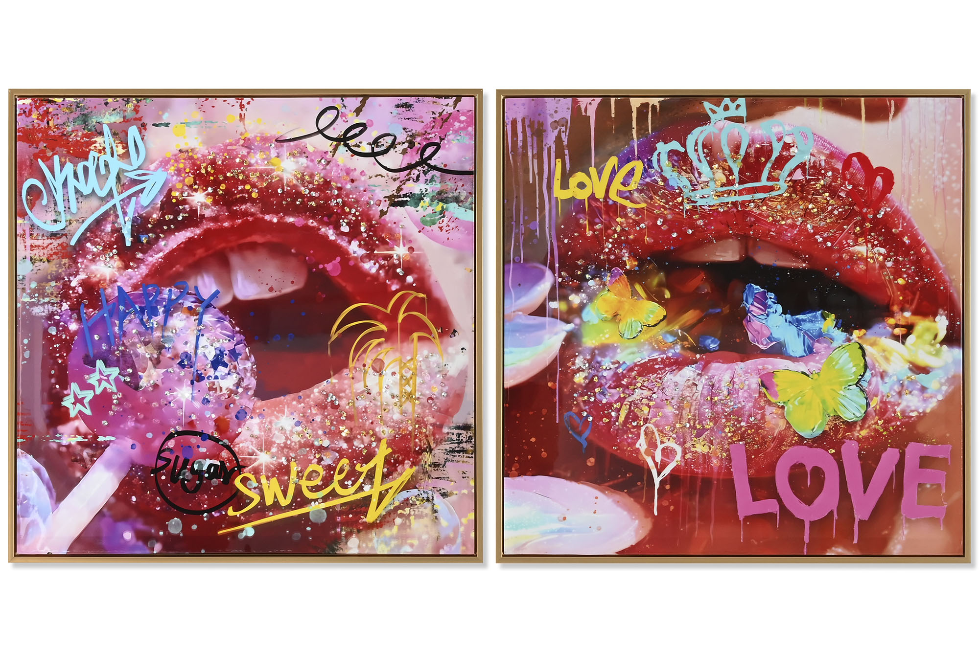 CUADRO LIENZO PS 62,5X2,8X62,5 LABIOS 2 SURT.