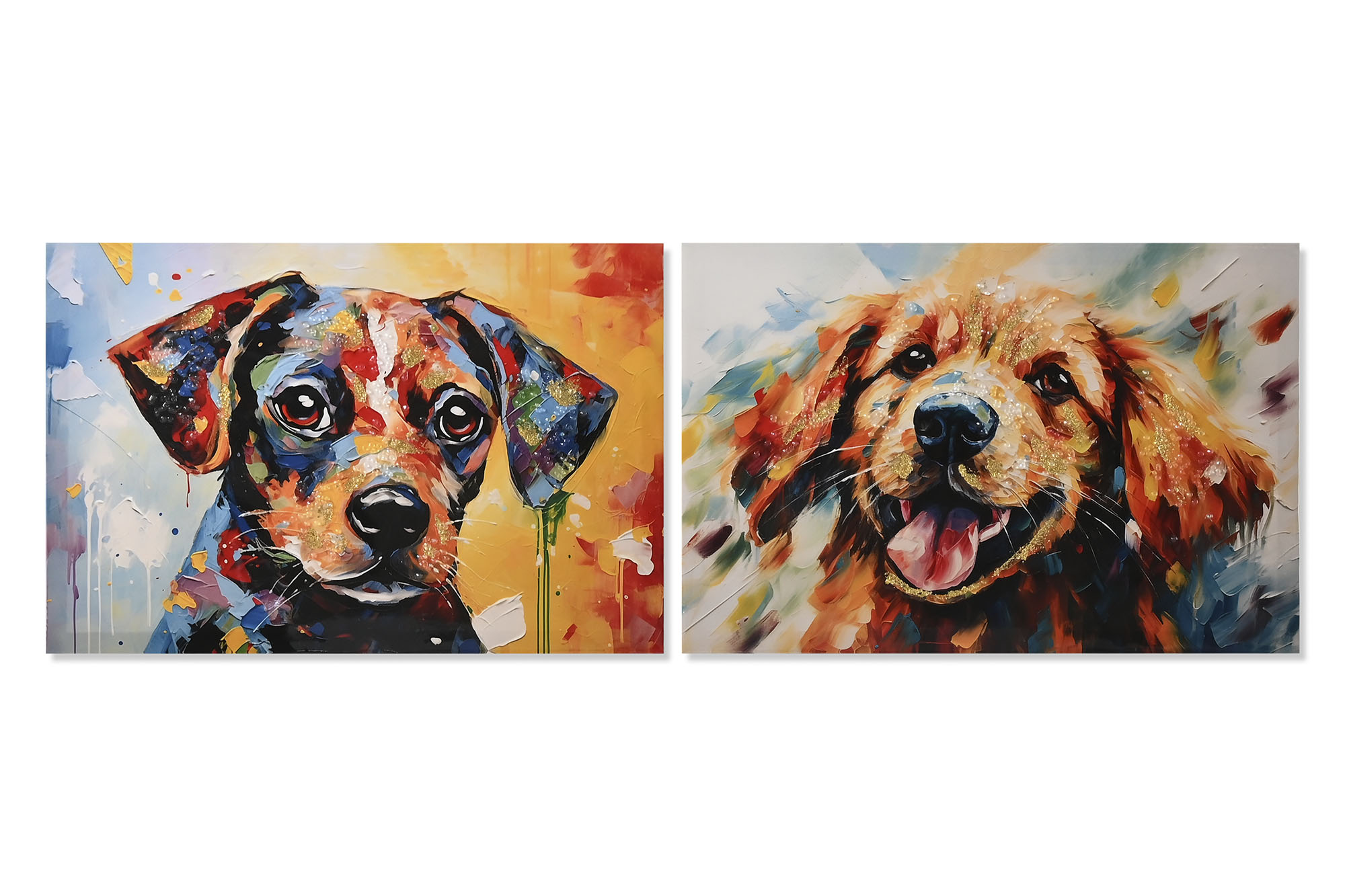 CUADRO LIENZO MDF 60X1,8X40 PERRITO LACADO 2 SURT.