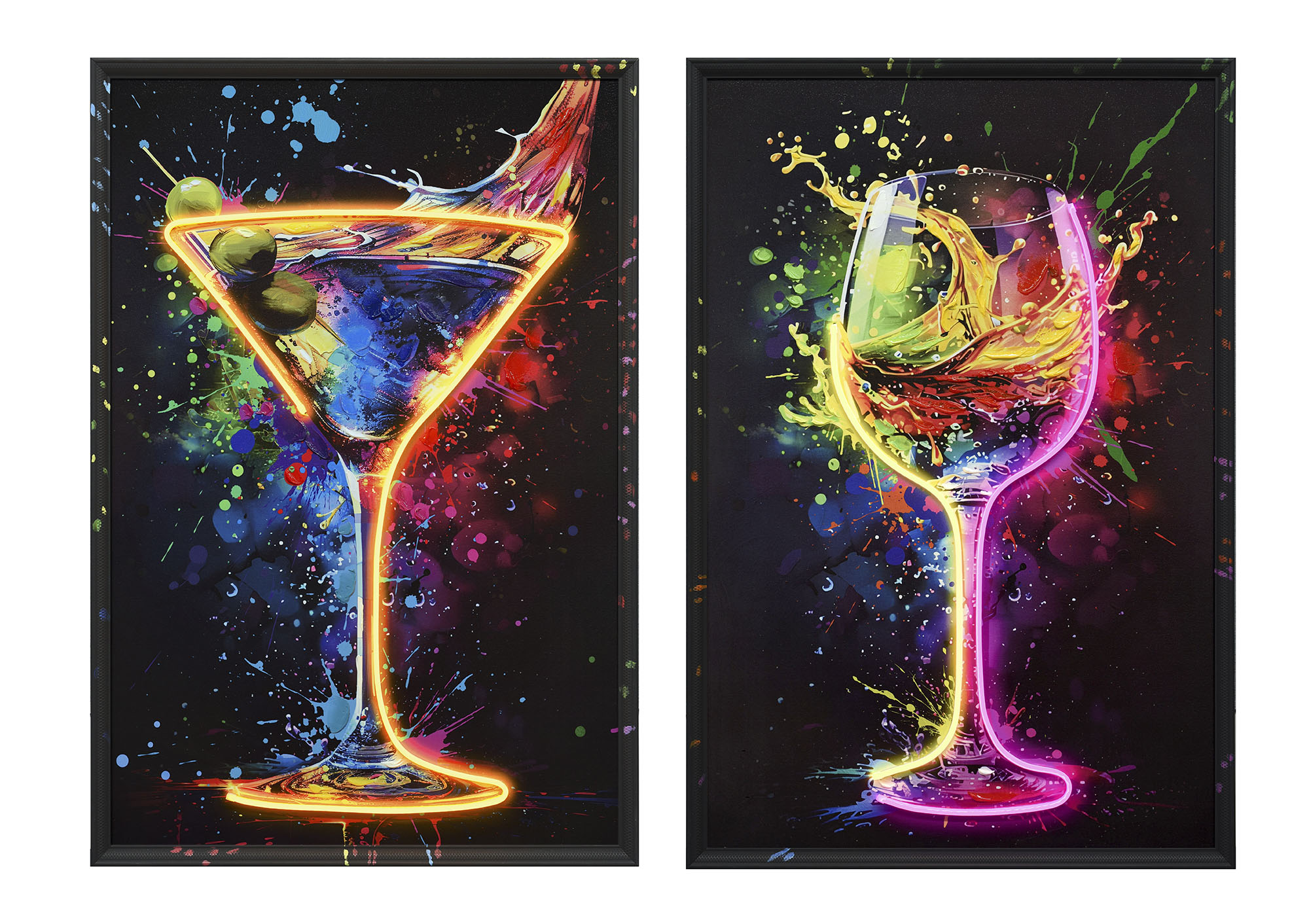 CUADRO LED LIENZO 63X3,7X93 COCKTAIL 2 SURT.