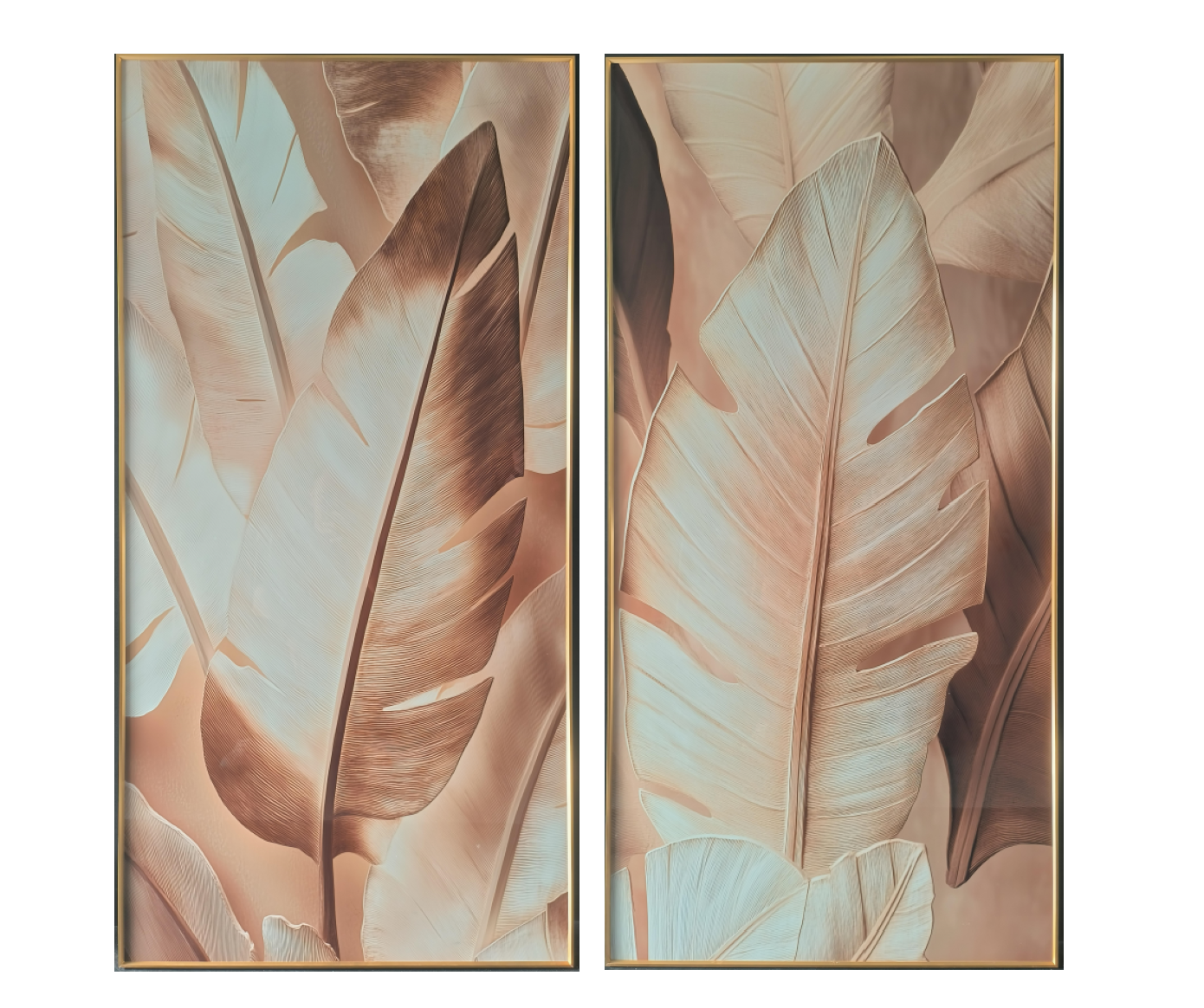 CUADRO ALUMINIO 80X3,5X160 HOJAS PALMERA 2 SURT.