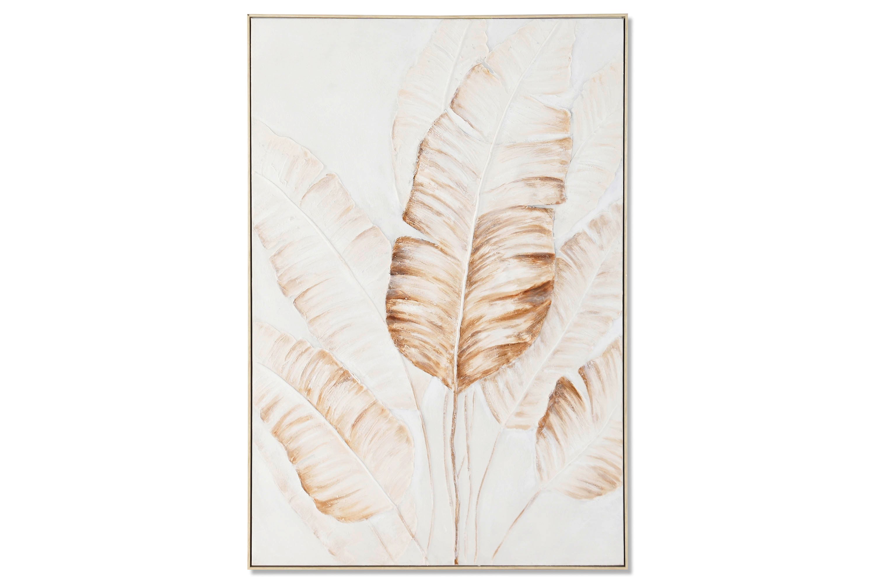 CUADRO LIENZO PS 102,5X5,5X152 HOJAS PALMERA
