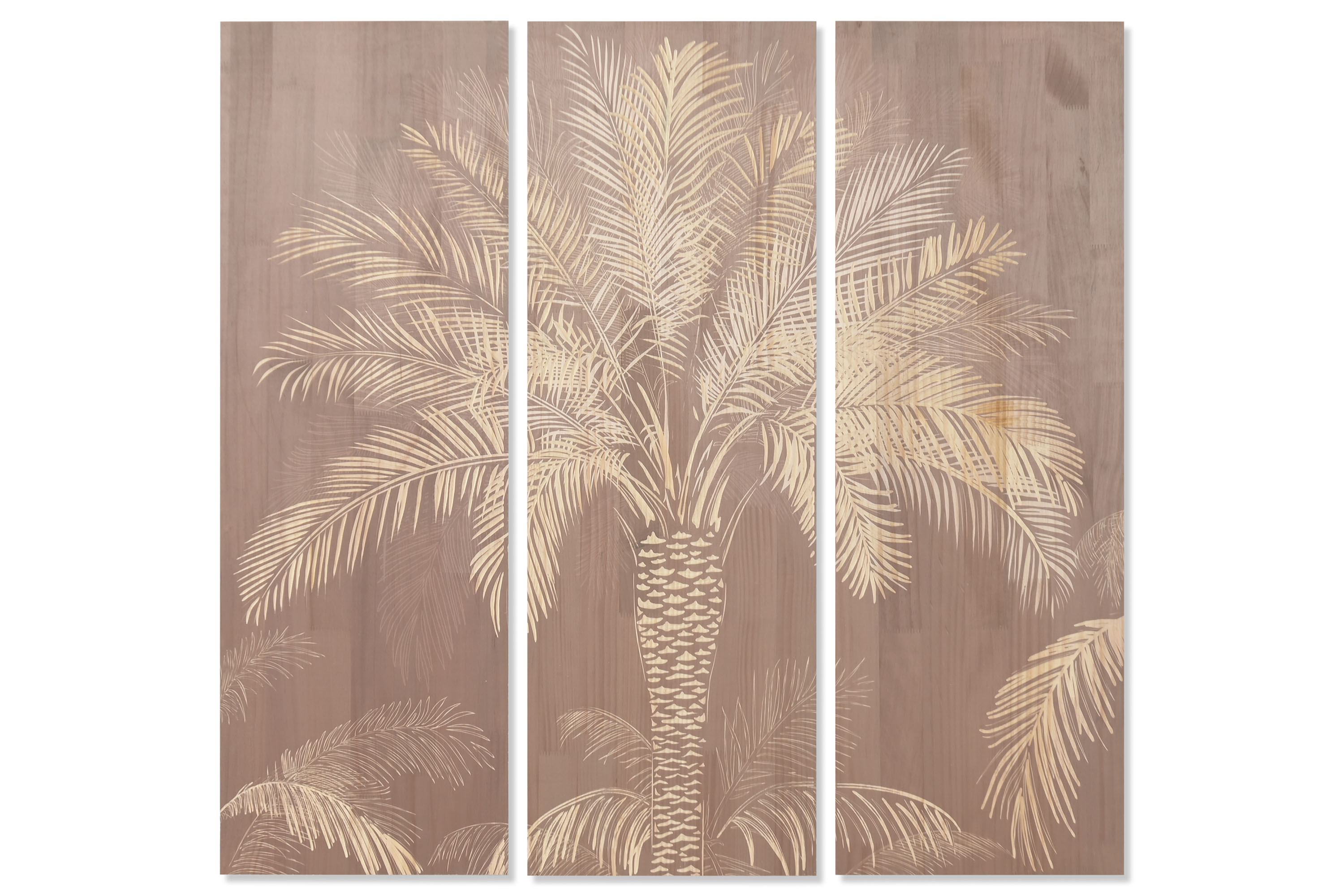 CUADRO SET 3 PINO 40X3,6X120 PALMERA GRABADO