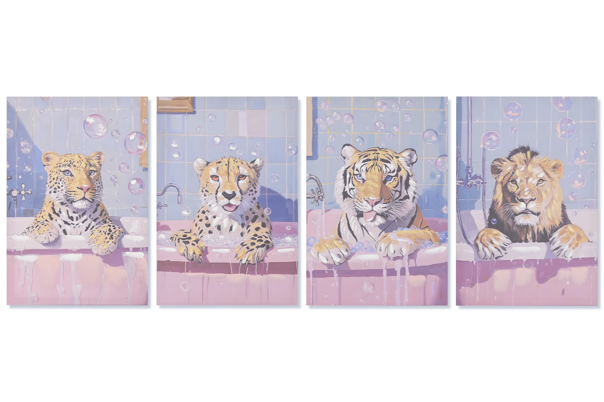 CUADRO LIENZO MDF 40X2X60 ANIMAL BAÑO 4 SURT.