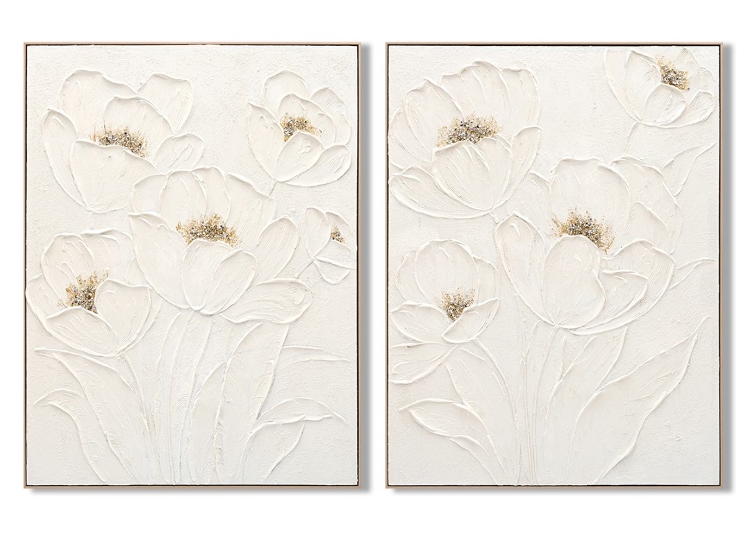 CUADRO LIENZO MDF 92X4,5X122 FLORES 2 SURT.