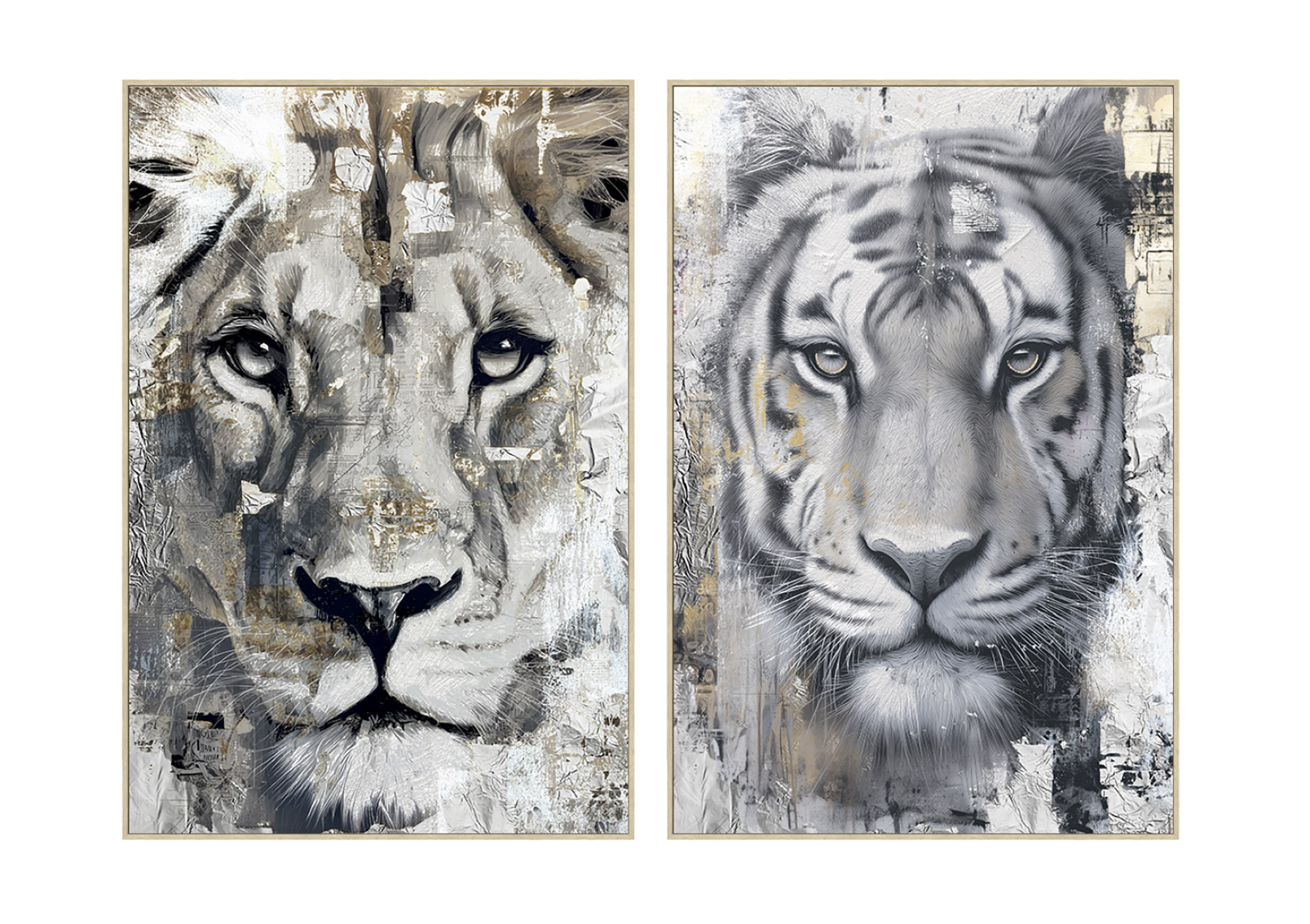 CUADRO LIENZO PS 83X4,5X123 LEON TIGRE 2 SURT.