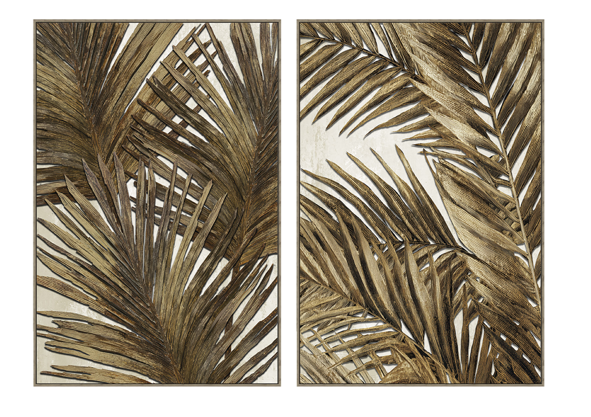 CUADRO LIENZO PS 83X4,5X123 HOJAS PALMERA 2 SURT.