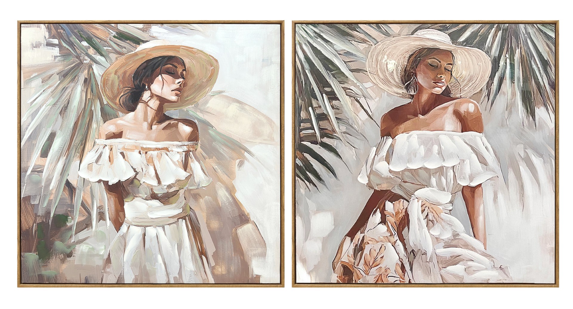 CUADRO LIENZO PS 80X3,5X80 CHICA SOMBRERO 2 SURT.