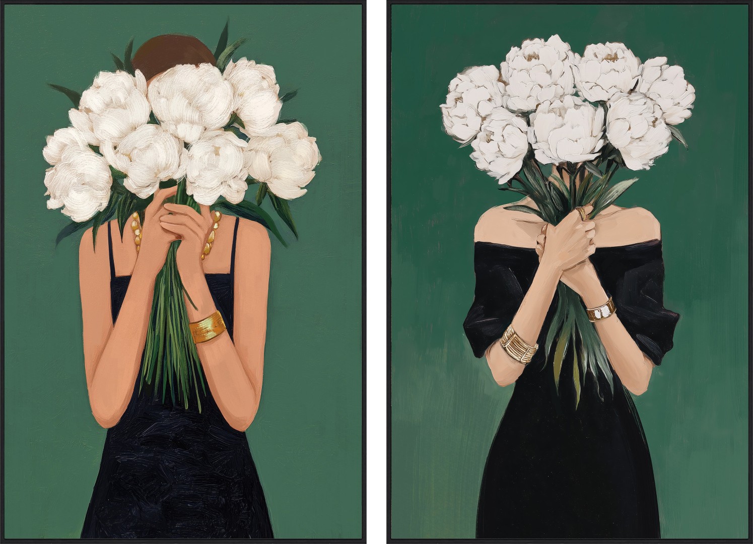 CUADRO LIENZO 83X4,5X123 CHICA RAMO FLOR 2 SURT.