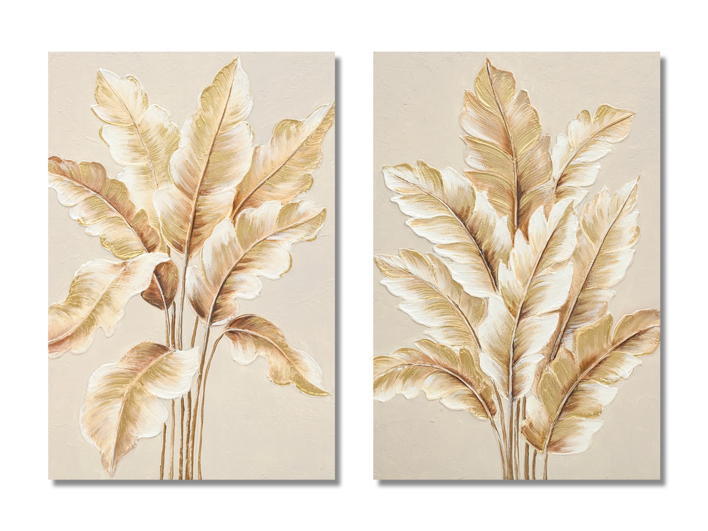 CUADRO LIENZO MDF 60X3X90 HOJAS PALMERA 2 SURT.