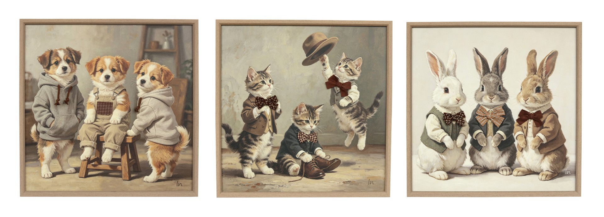 CUADRO LIENZO PS 60X3,5X60 GATOS PERROS 3D 3 SURT.