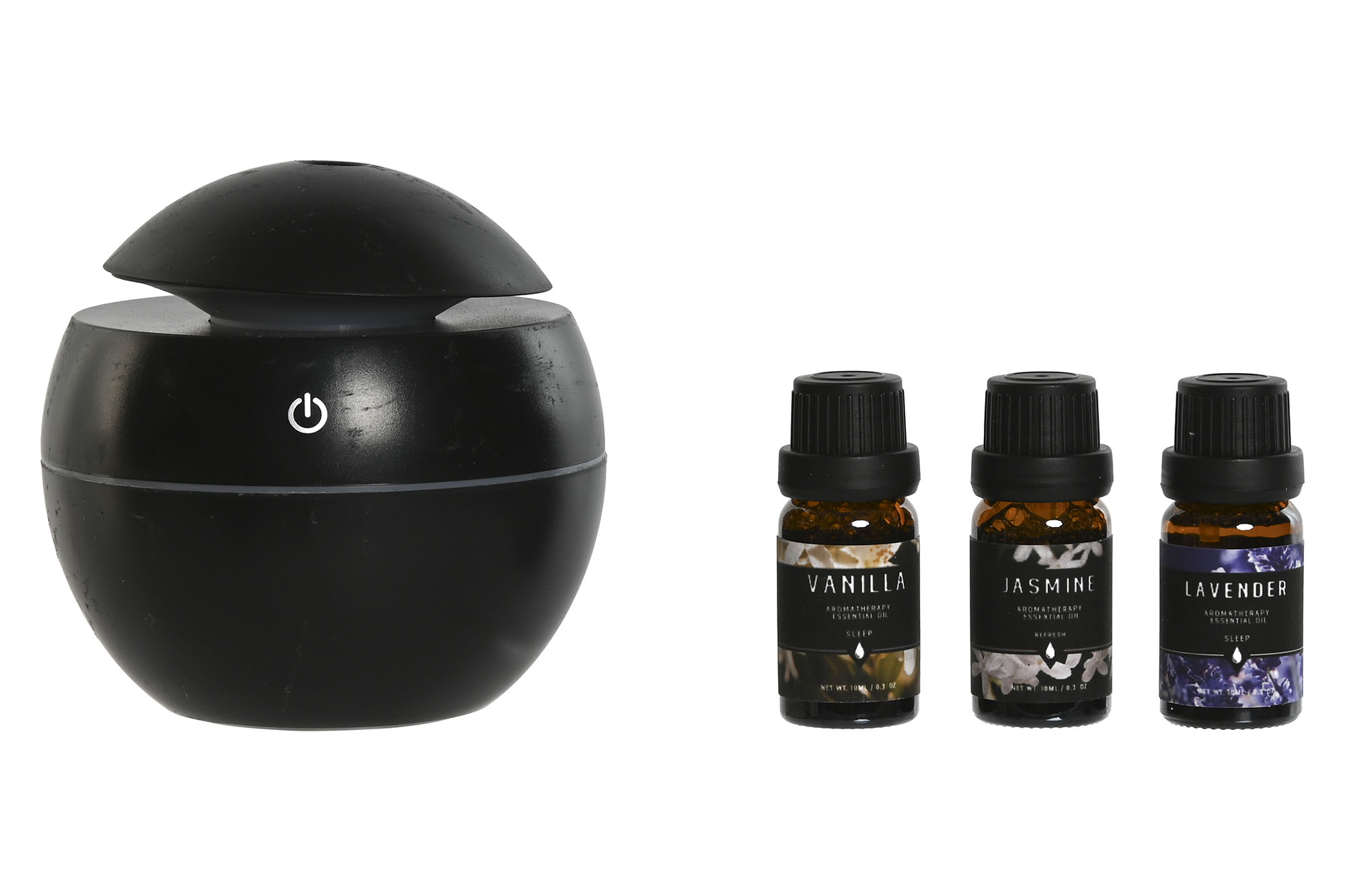 DIFUSOR AROMA SET 4 PVC 10X10X12 10ML HUMIDIFICADO