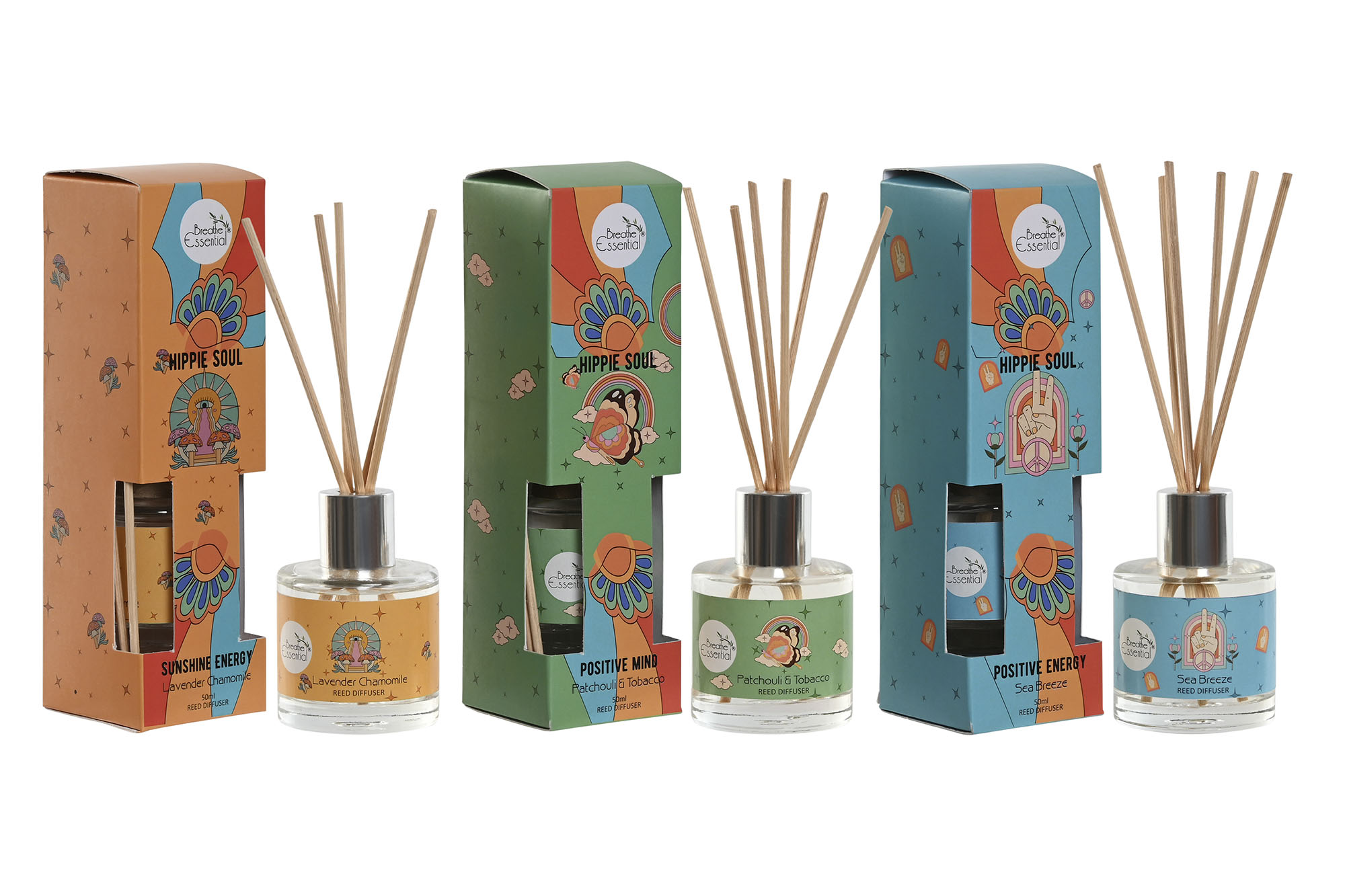 AMBIENTADOR MIKADO CRISTAL 5X5X18 50 ML, HIPPIE SO