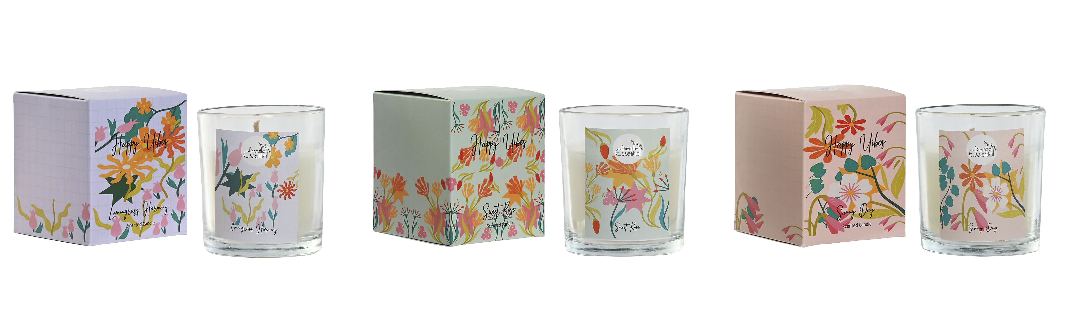 VELA CERA DE SOJA 8X8X8 100 GR, FLORAL 3 SURT.