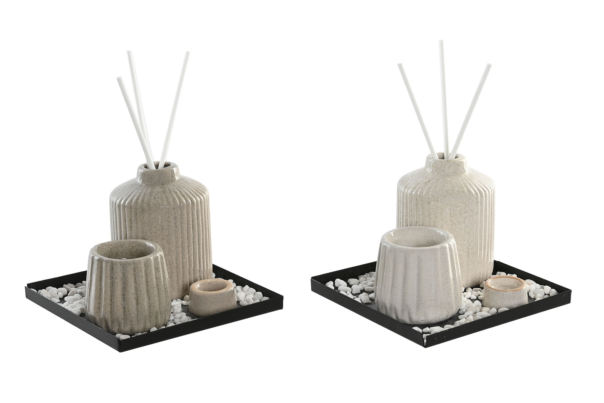 DECORACION SET 3 CERAMICA 14X14X10 JARRON MIKADO 3