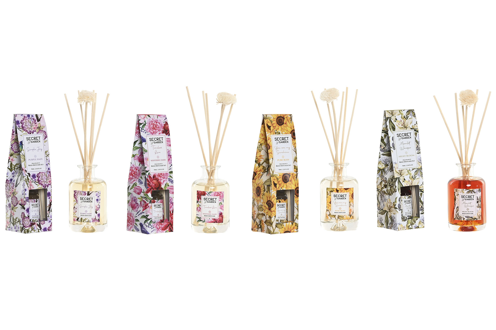 AMBIENTADOR MIKADO CRISTAL 6X6X22 60 ML, FLORAL 4