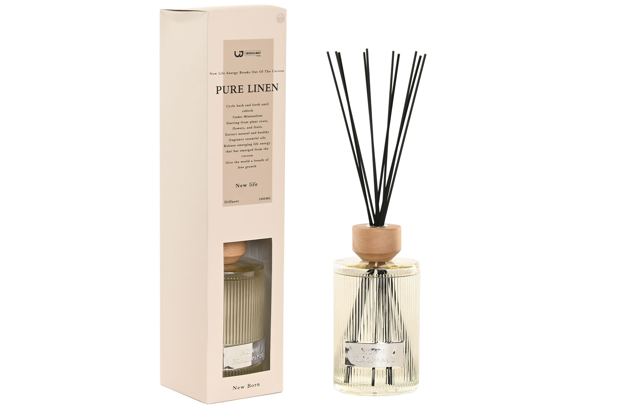 AMBIENTADOR MIKADO CRISTAL 11X11X47 1000 ML. AROMA