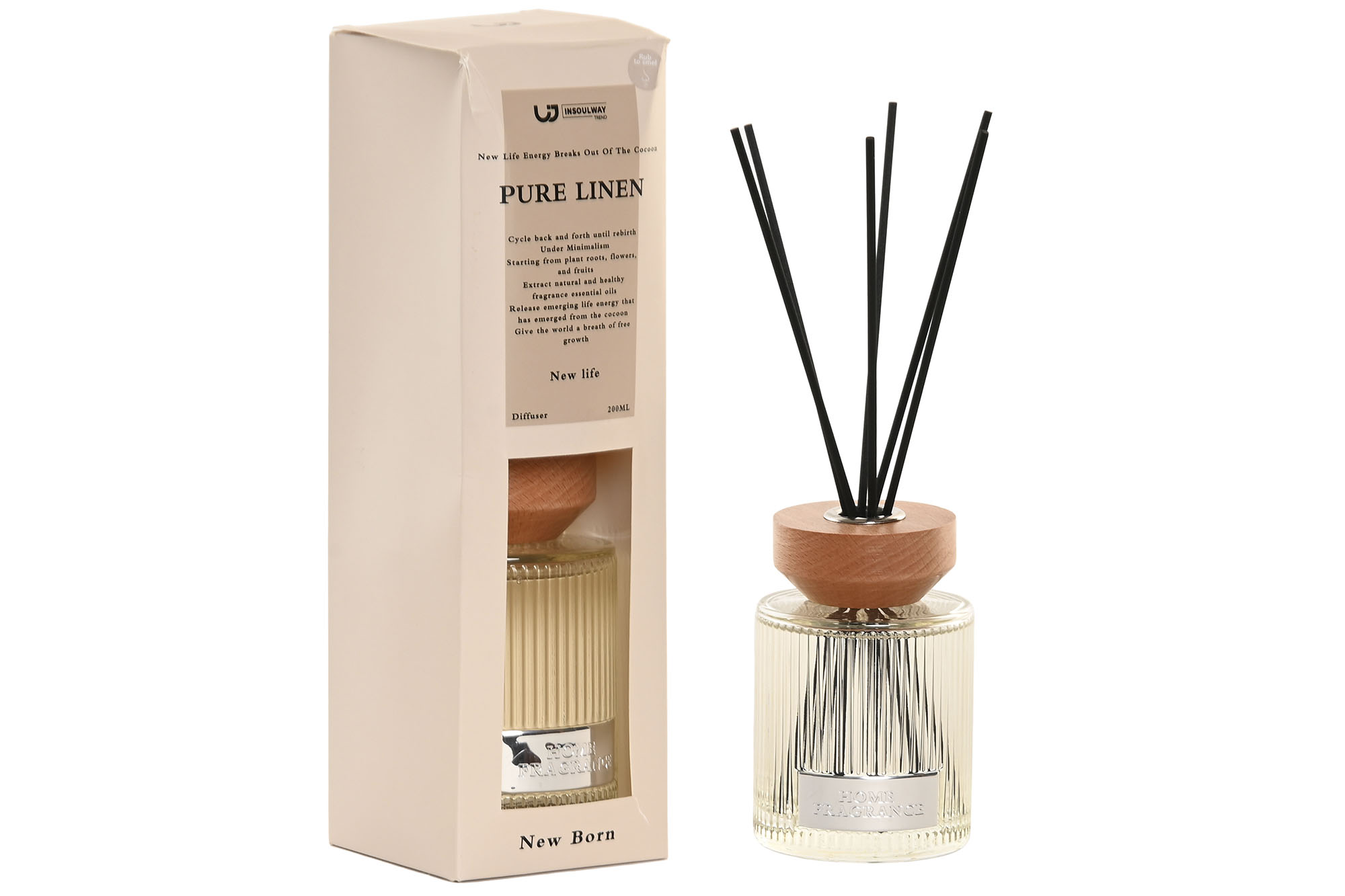AMBIENTADOR MIKADO CRISTAL 8X8X25 200 ML, 10% AROM