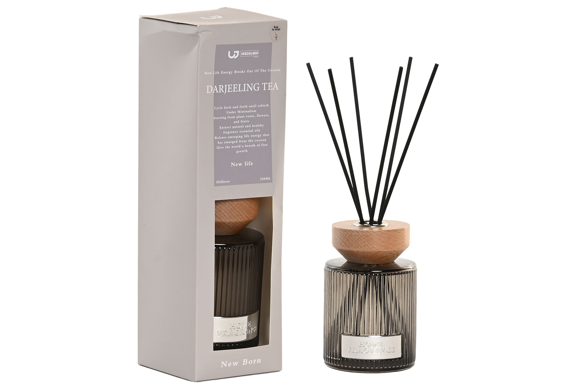 AMBIENTADOR MIKADO CRISTAL 8X8X24 200 ML, AROMA DA