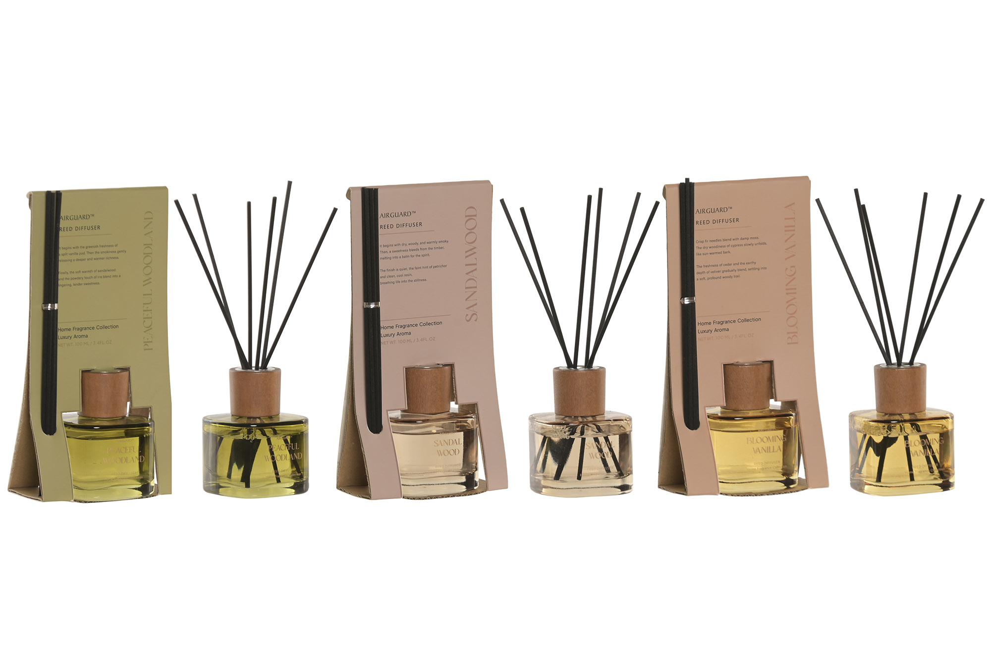 AMBIENTADOR MIKADO CRISTAL 6X6X20 100 ML. SANDALO
