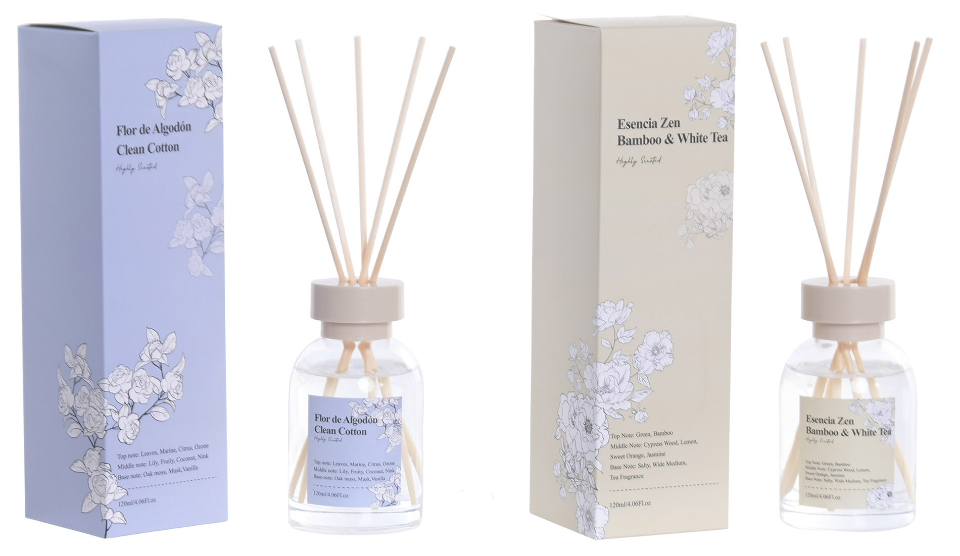AMBIENTADOR MIKADO CRISTAL 6,5X6,5X22 120 ML, 15%