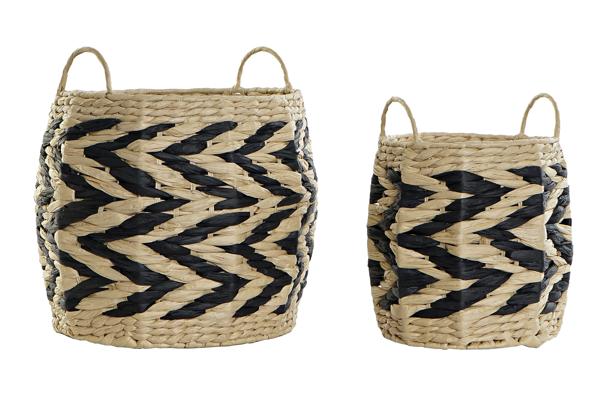 CESTA SET 2 FIBRA 30X30X30 NATURAL MARRON CLARO