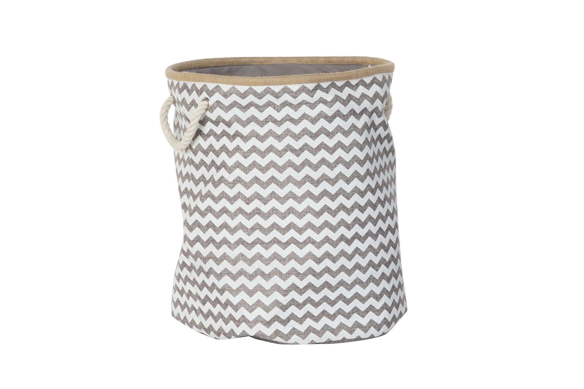 CESTA POLIESTER YUTE 38X38X45 ZIG ZAG GRIS