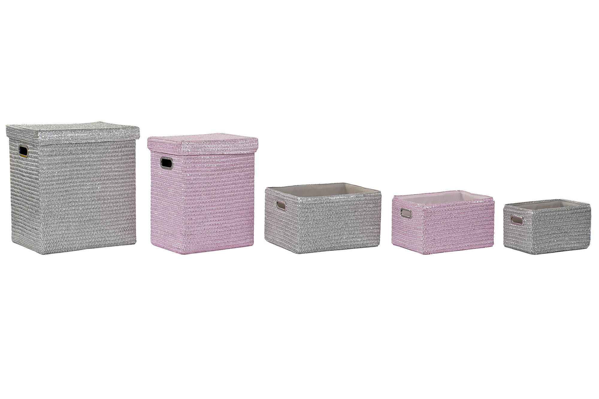 CESTA SET 5 PP 44X36X50 ROSA